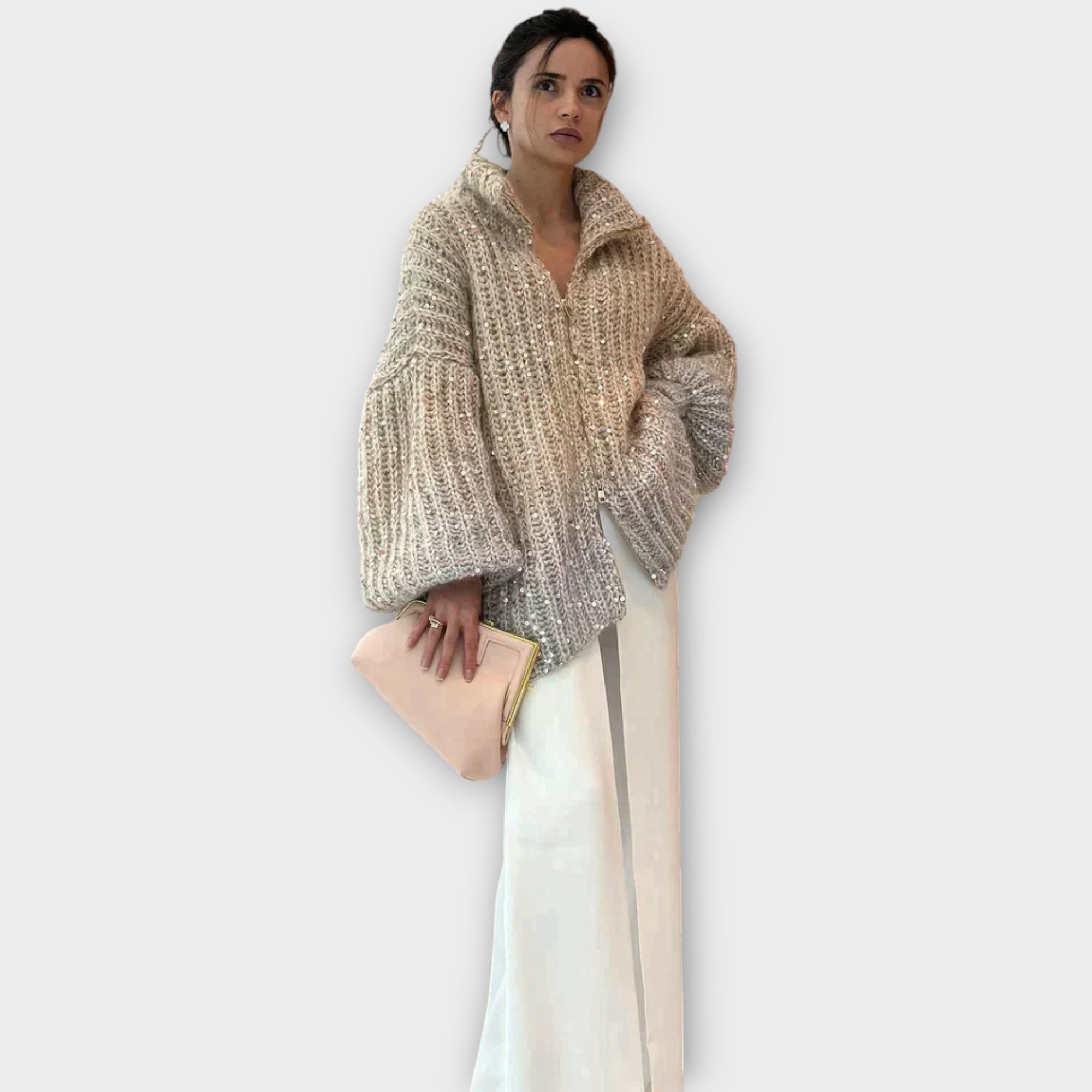 Chunky Knit Sequin Sweater