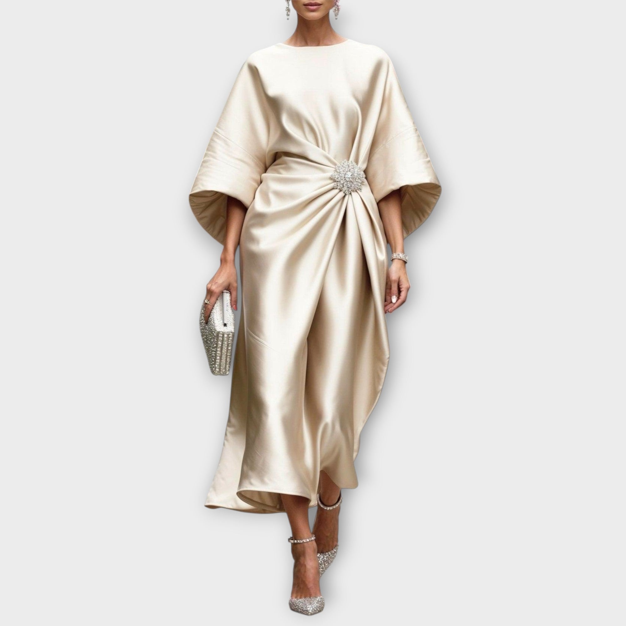 Elegant Satin Midi Dress