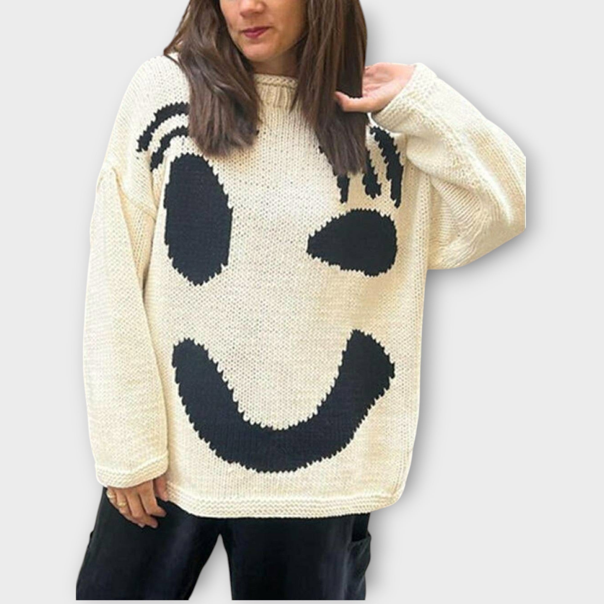 Handmade Abstract Art Knit Sweater