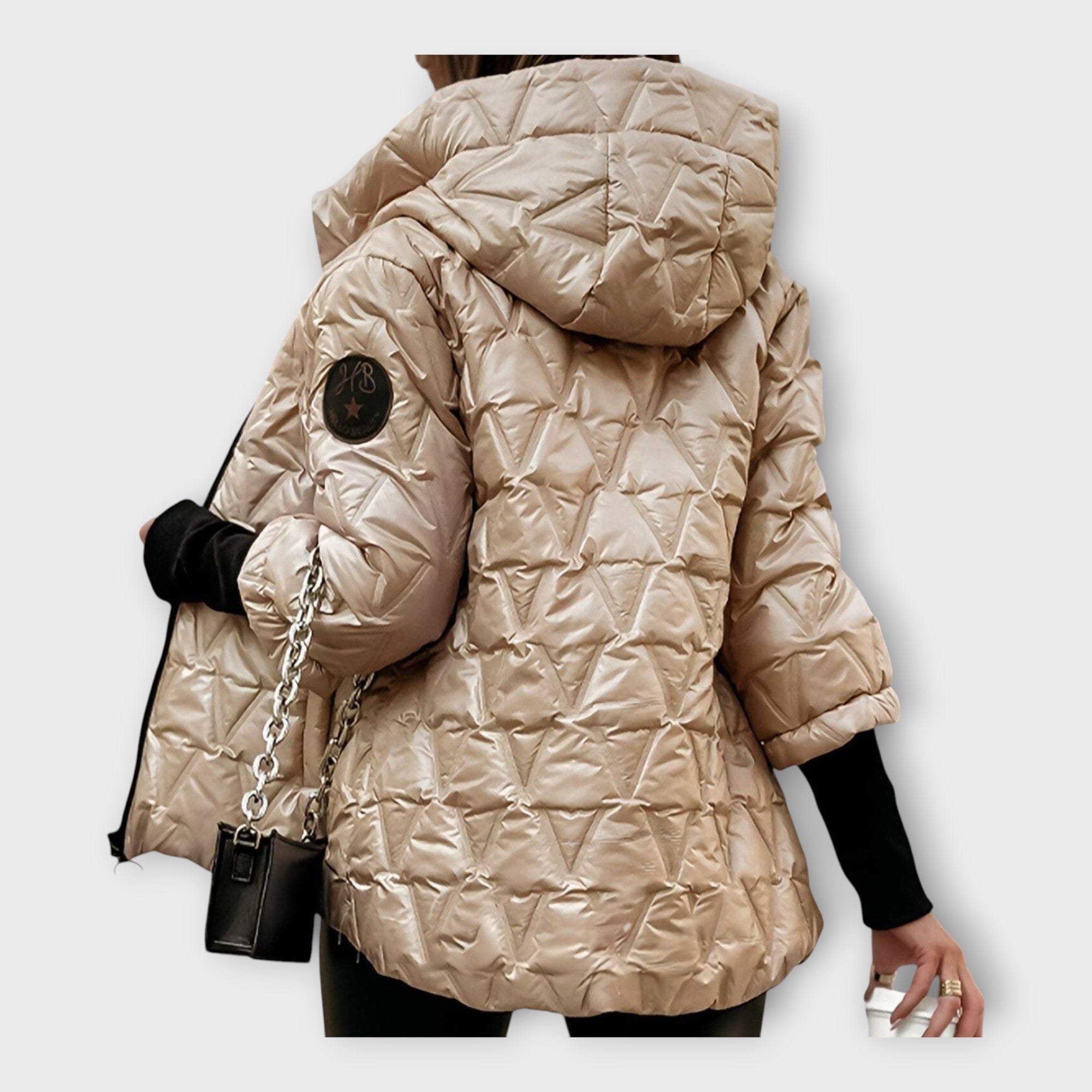 Elegant quilted hooded jacket