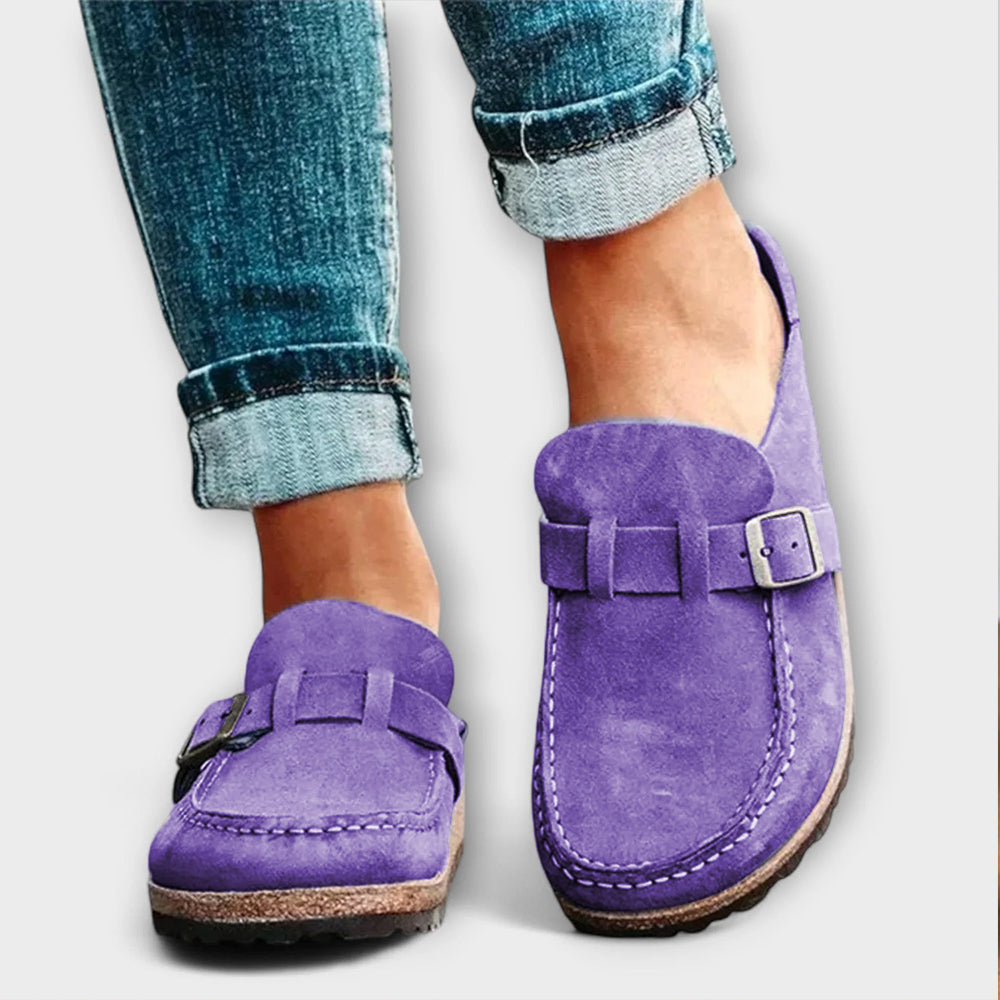 Orthopaedic Women's Moccasins with Decorative Buckle