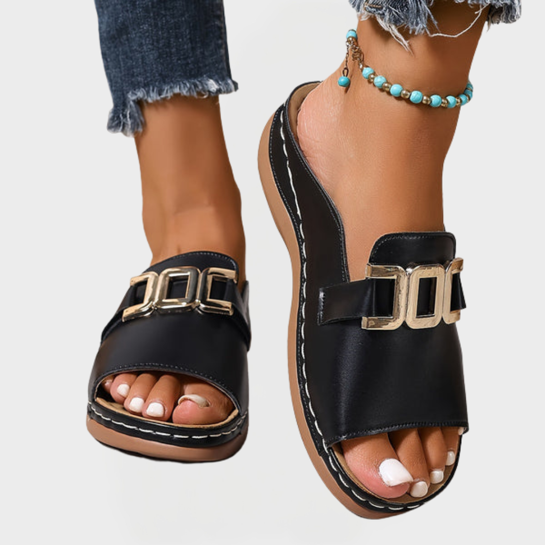 Chunky Heeled Sandals with Easy Fit