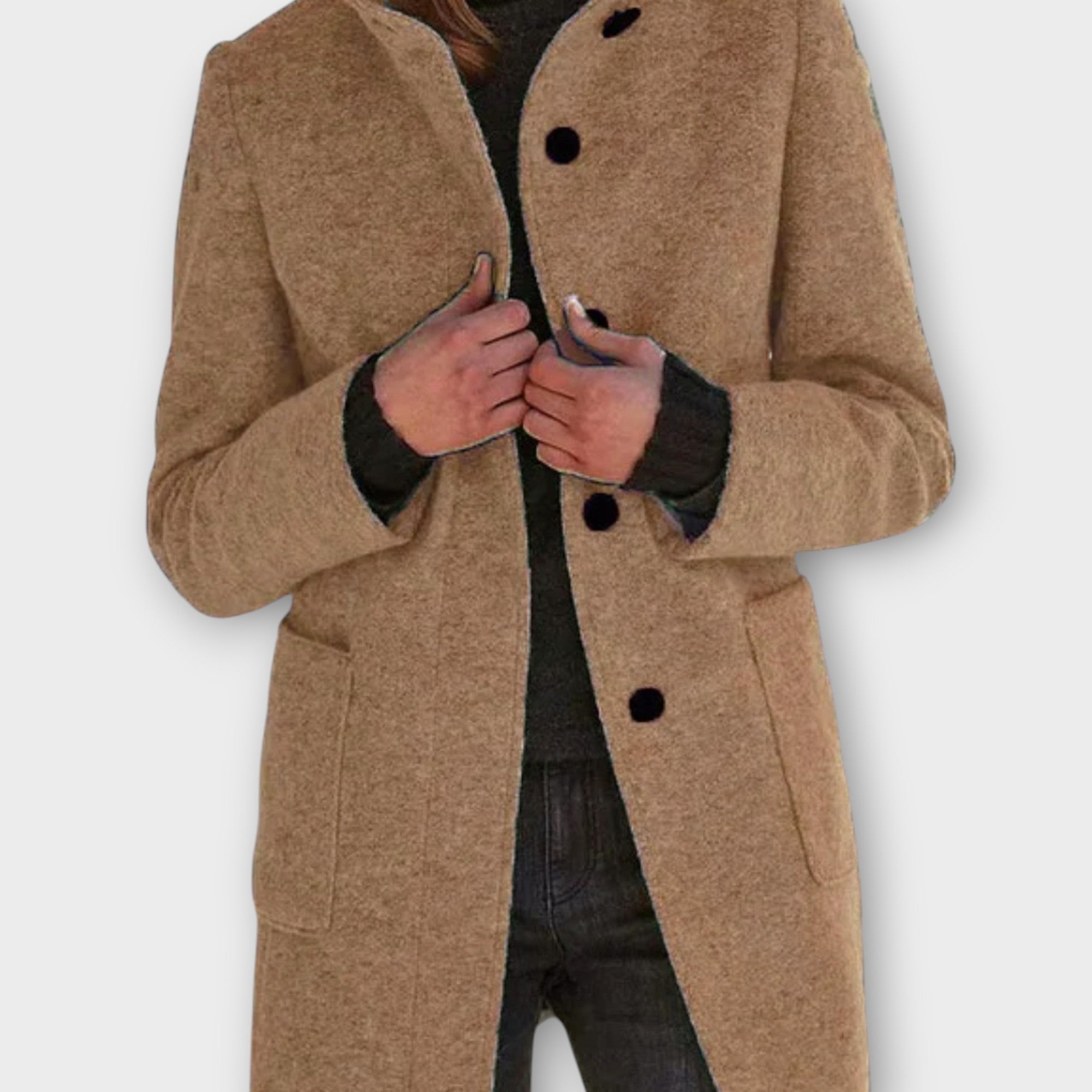 Timeless Button-Front Mid-Length Coat