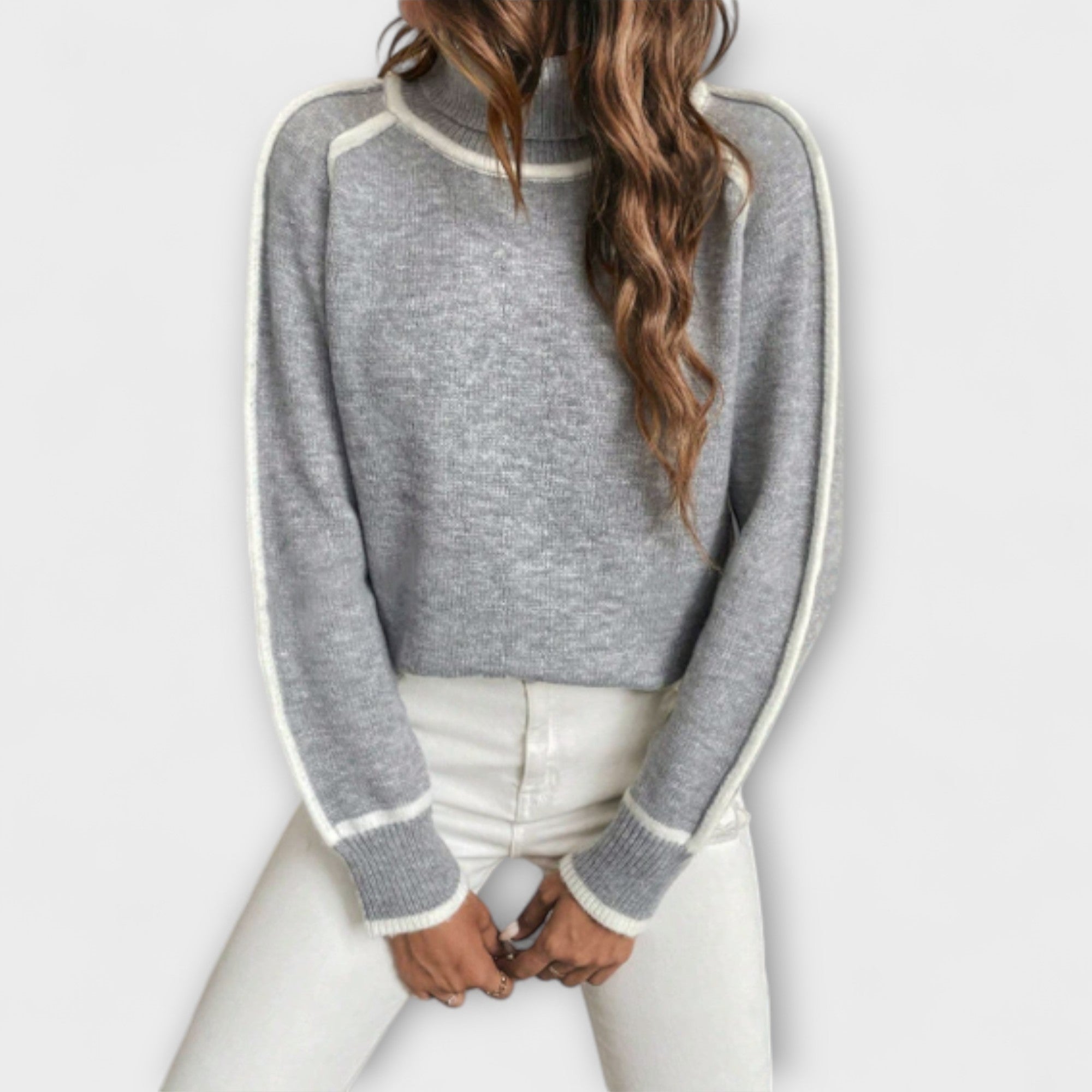 Aurora-Comfortable sweater with high collar