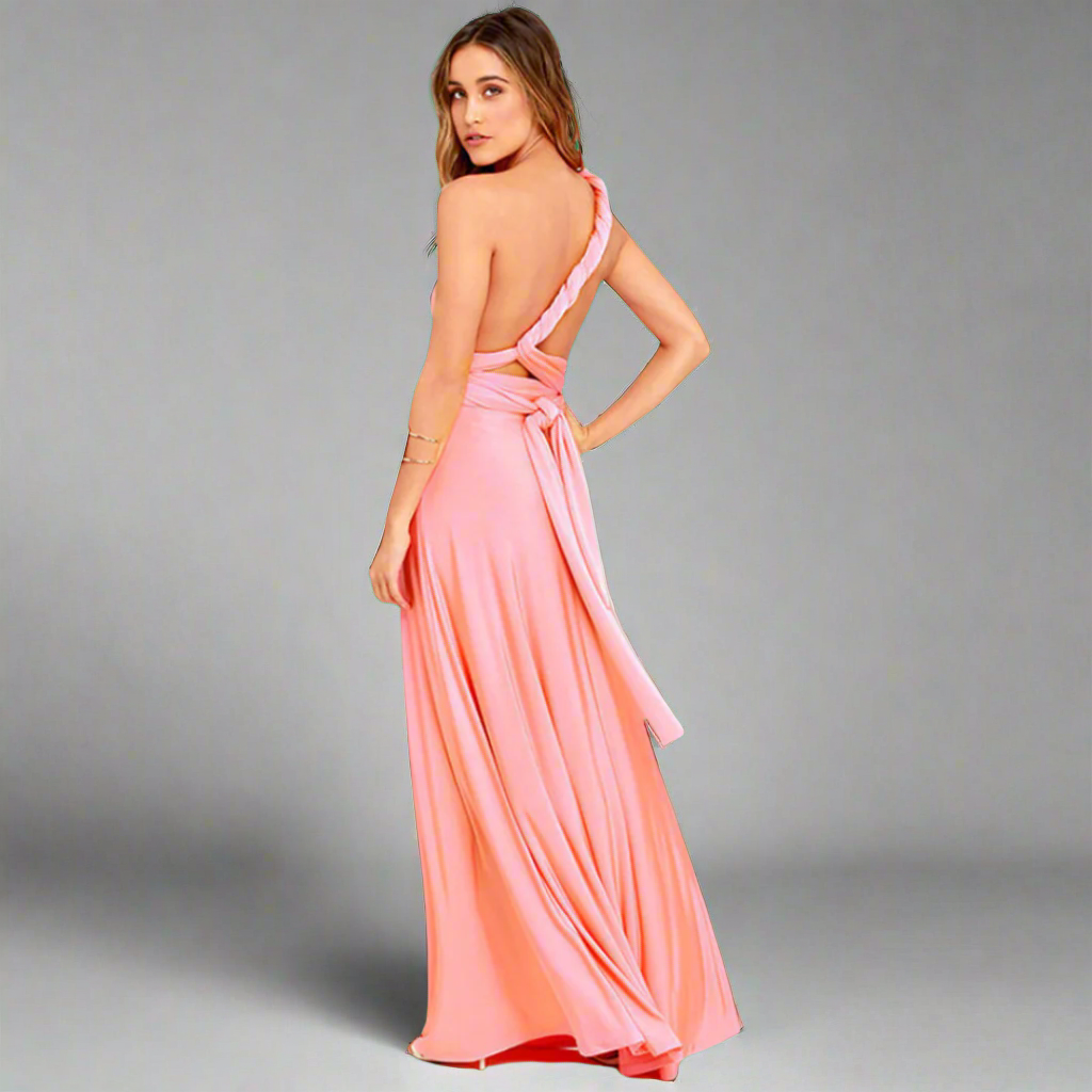 Transformative dress made from exquisite fabric