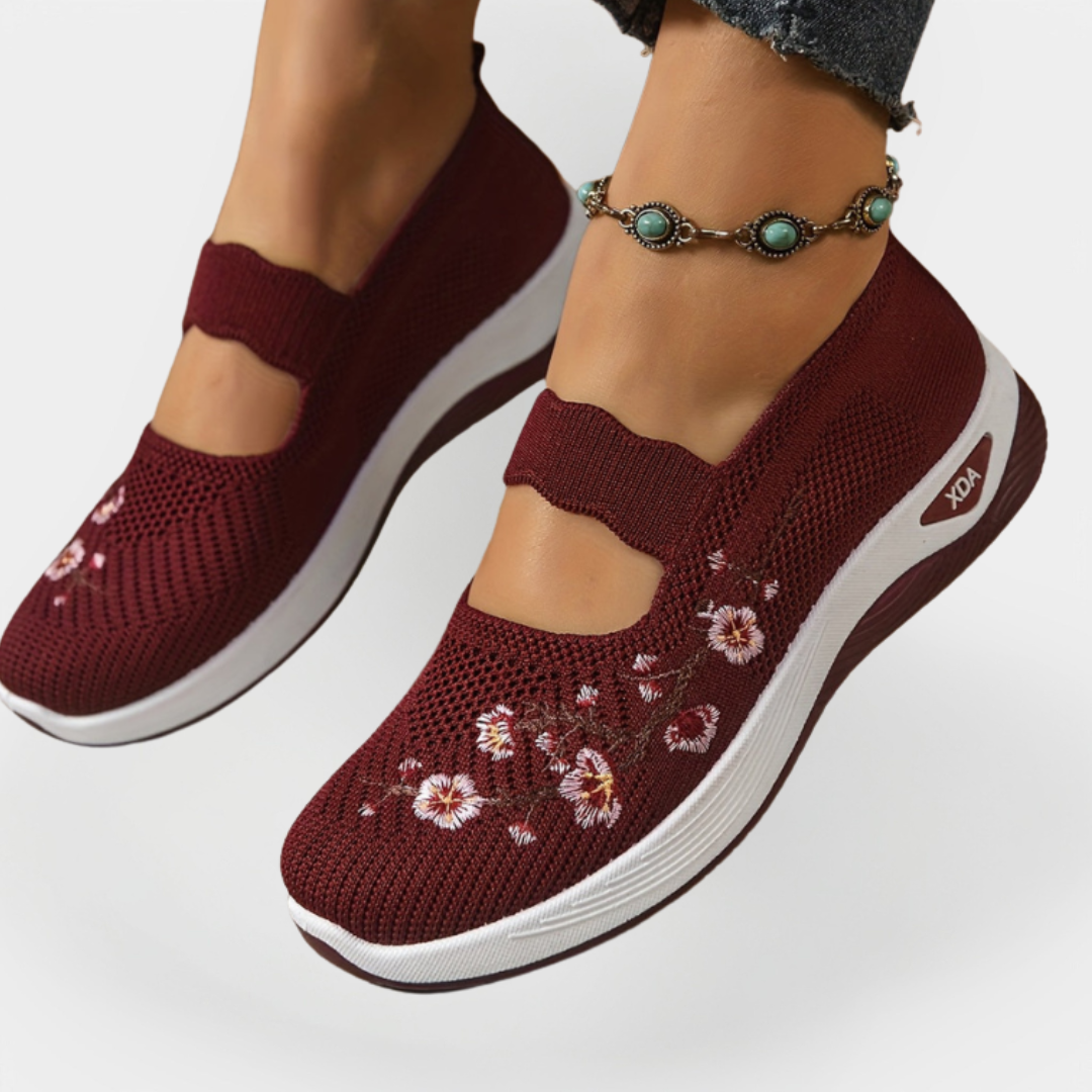 Orthopaedic Shoes with Floral Embroidery