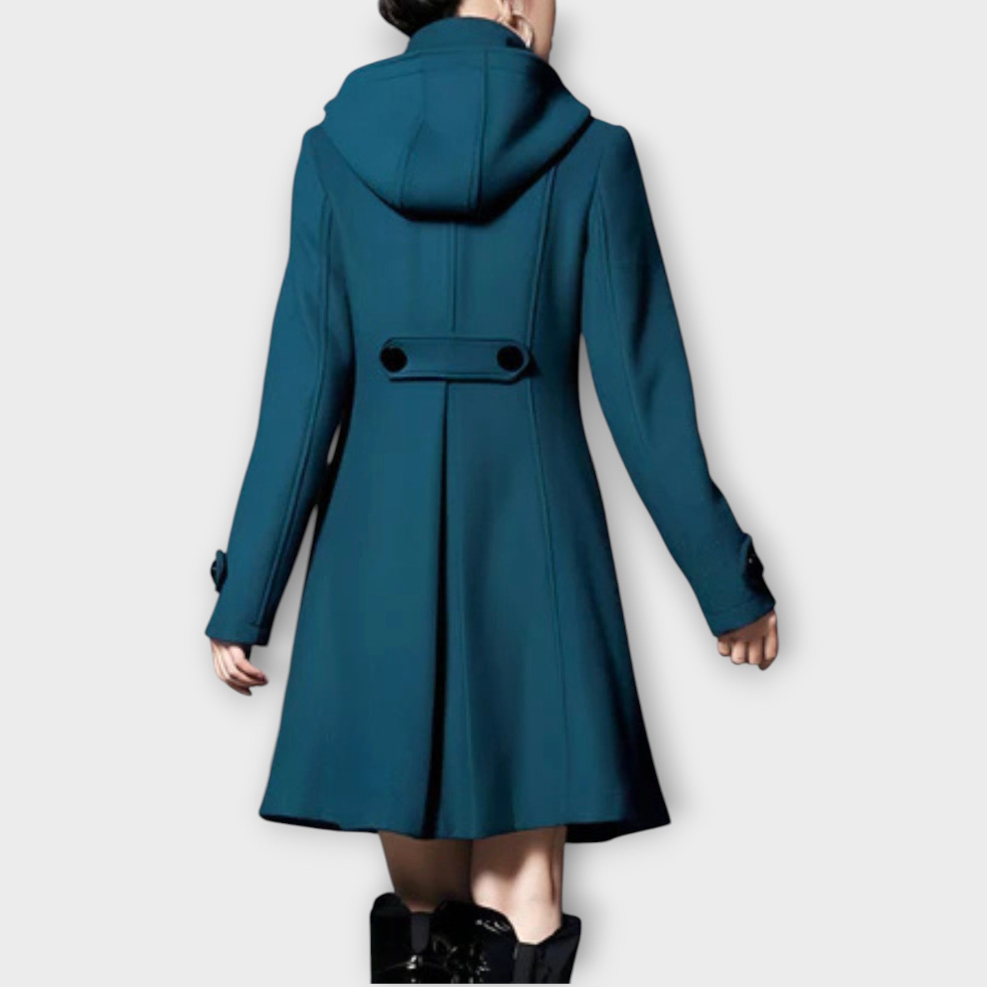 Elegant Double-Breasted Flare Coat