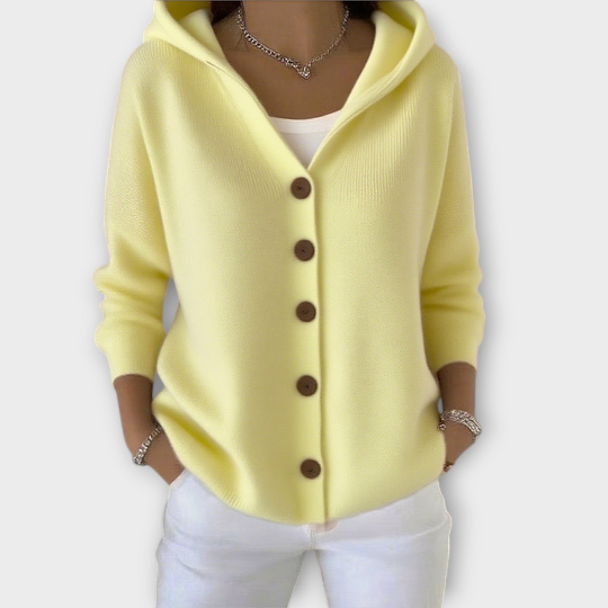 Cozy Chic Button-Front Hooded Cardigan