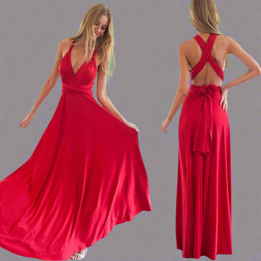 Transformative dress made from exquisite fabric