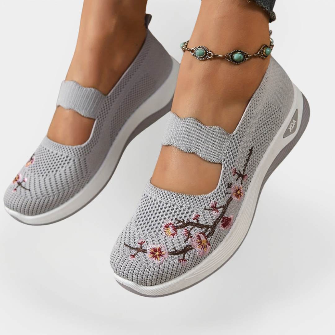 Orthopaedic Shoes with Floral Embroidery