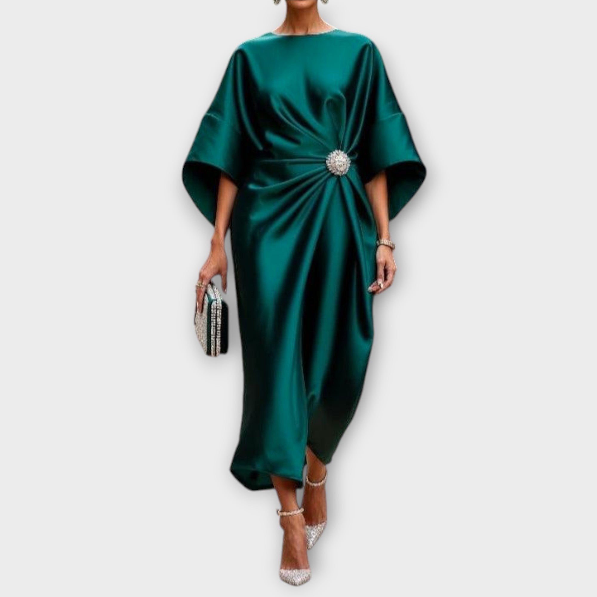 Elegant Satin Midi Dress