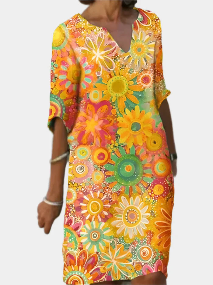 Colourful Dress with Floral Pattern