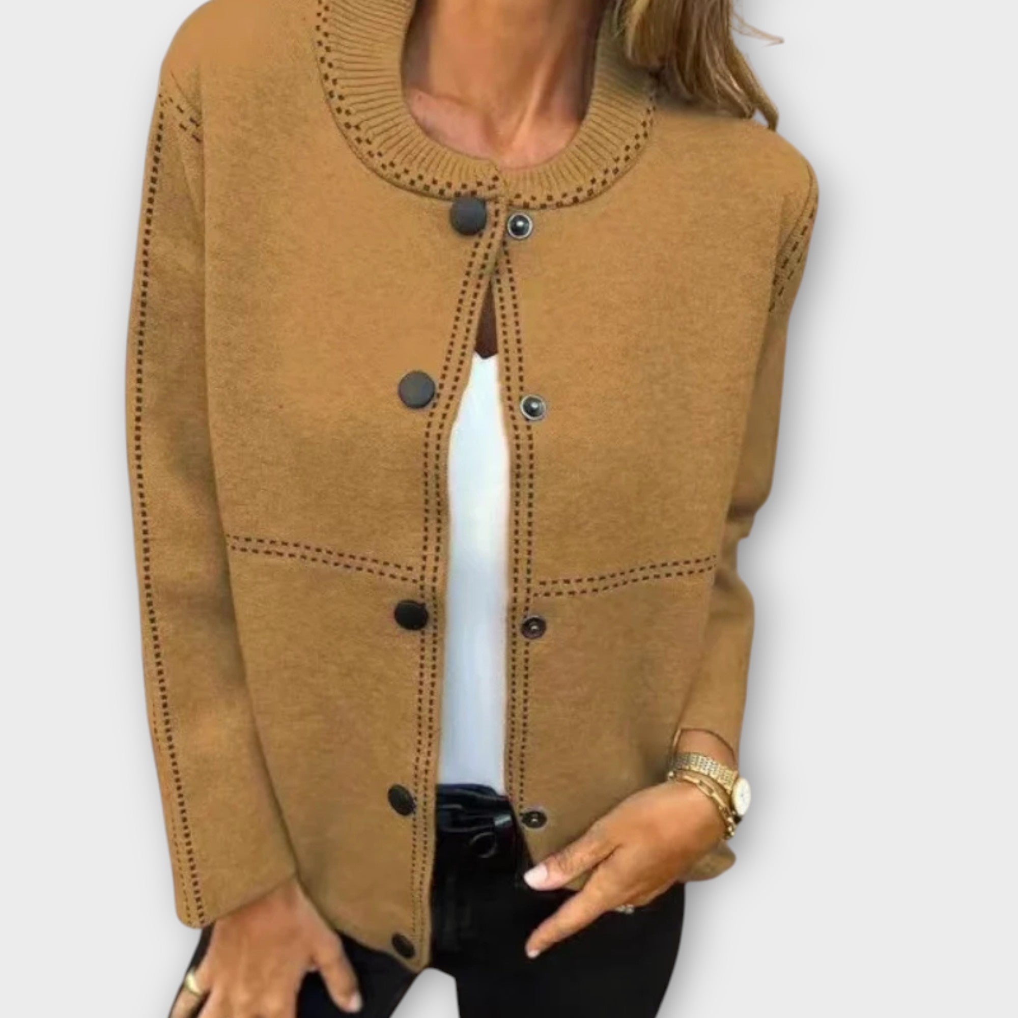 Classic Button-Front Cardigan with Effortless Charm