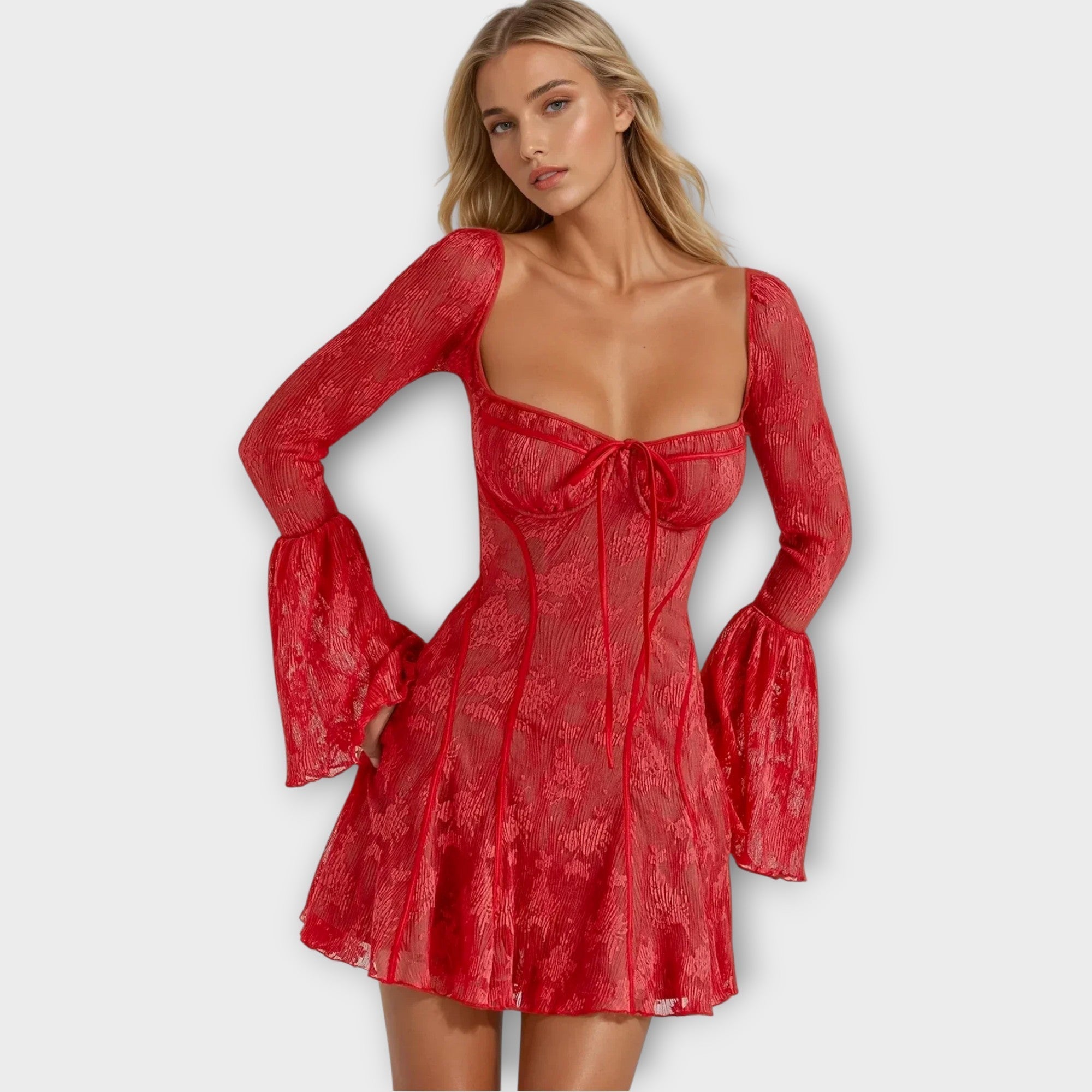 The Romantic Dress with Lace and Sheer Effect