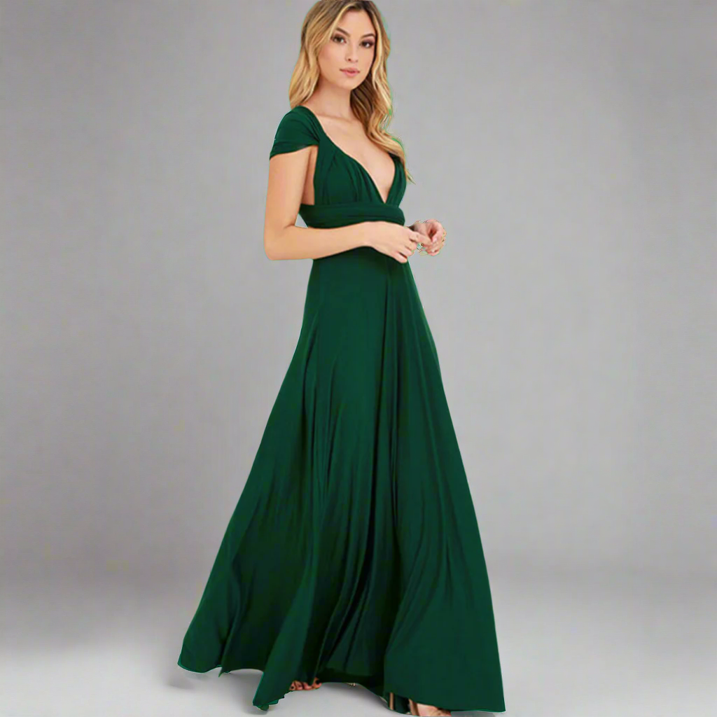 Transformative dress made from exquisite fabric