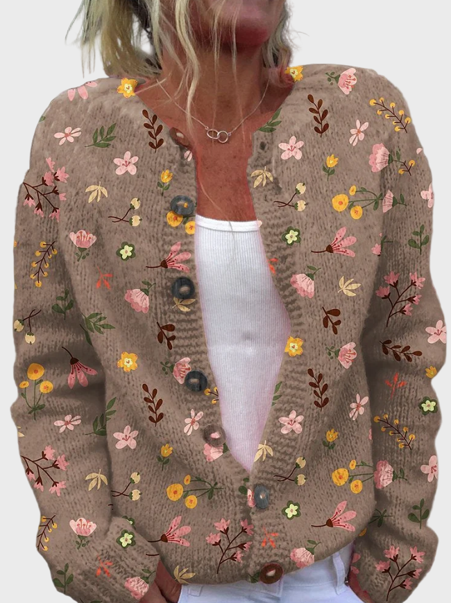 Knitted Gilet with Floral Pattern