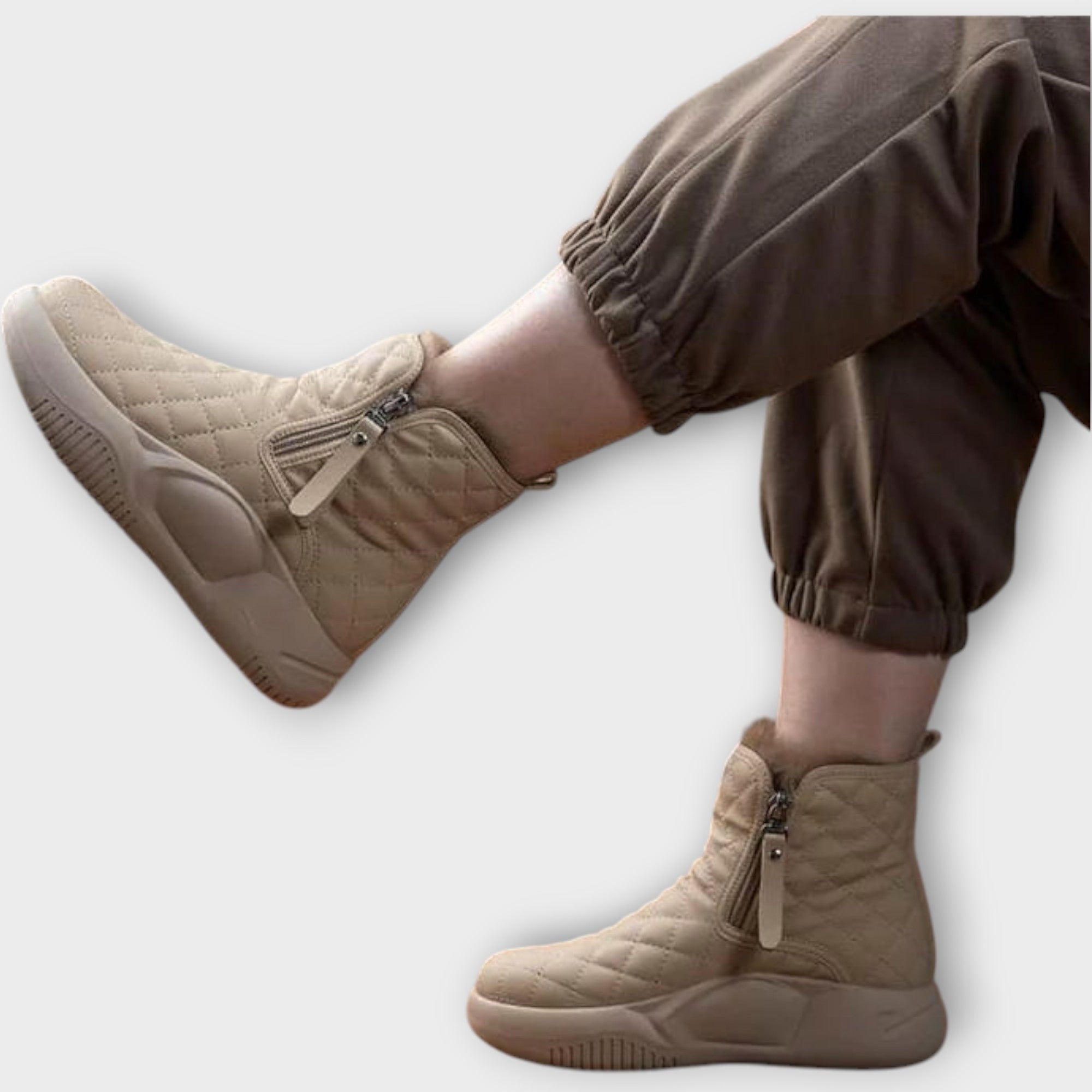 Quilted Winter Zip-Up Boots