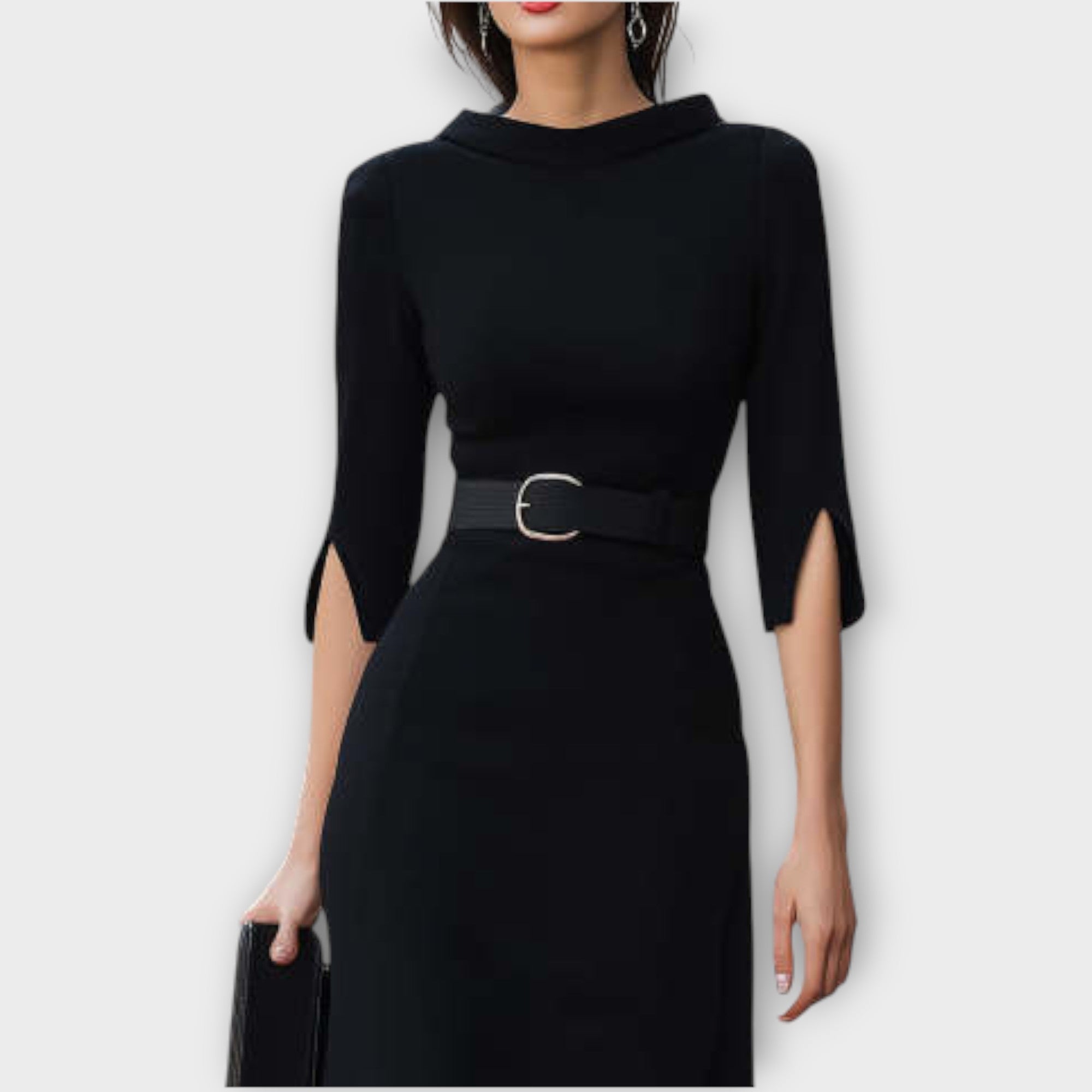 Sophisticated Belted Midi Dress