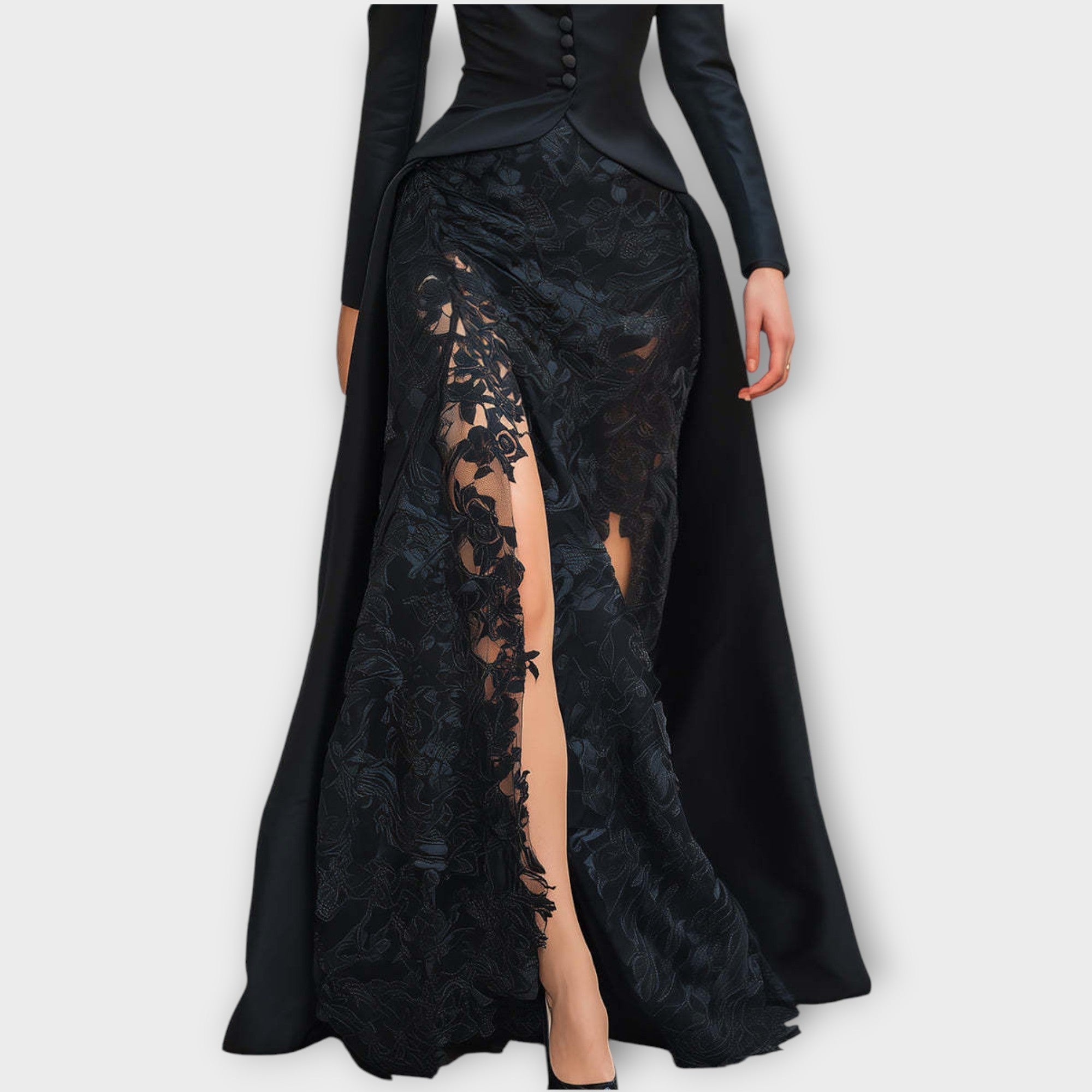 Luxe Satin Lace Gown
