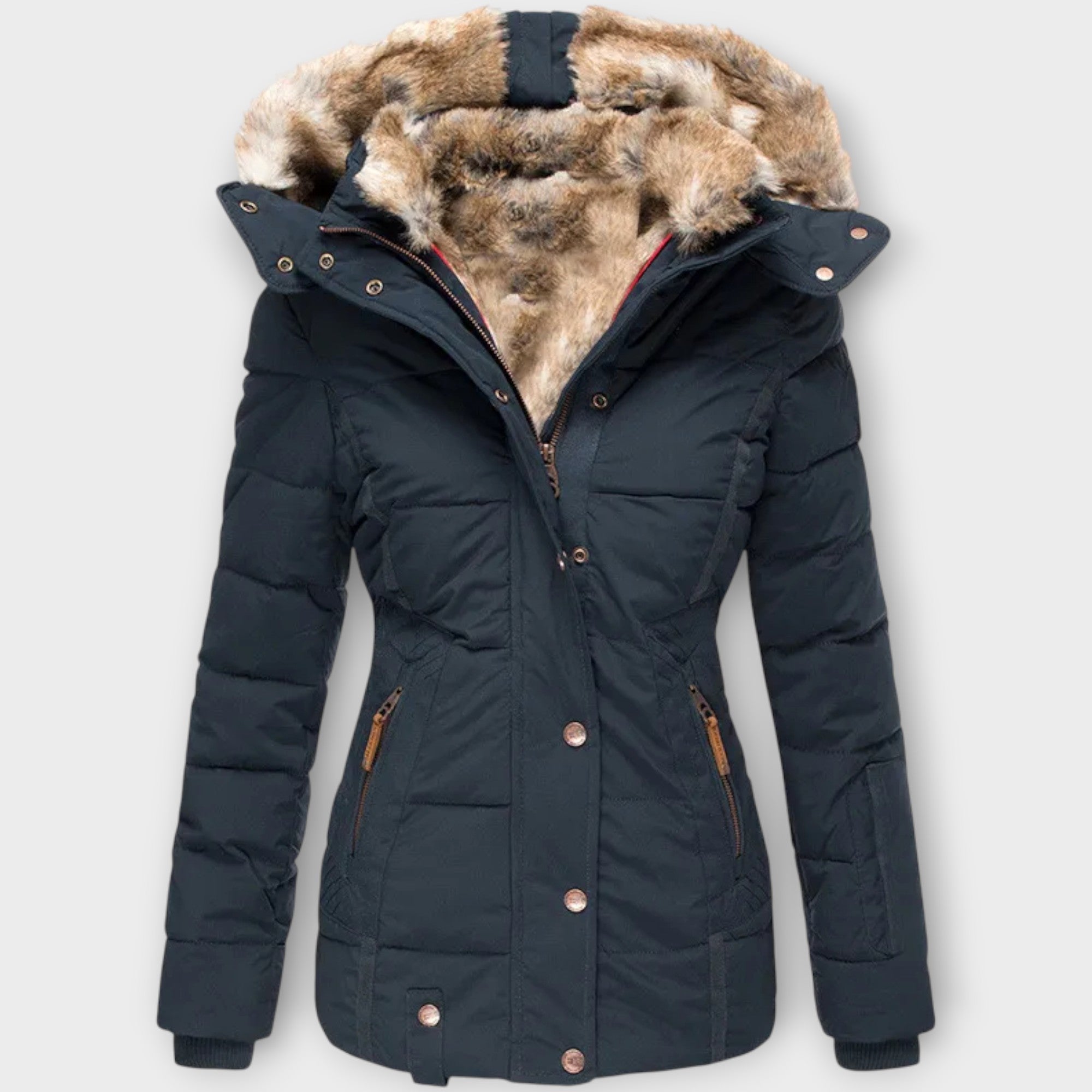 Luxury Winter Parka with Faux Fur Hood
