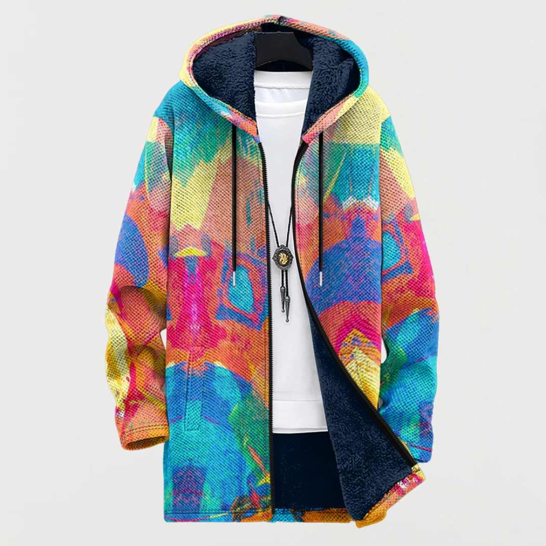 Hoodie with Artistic Colourful Pattern