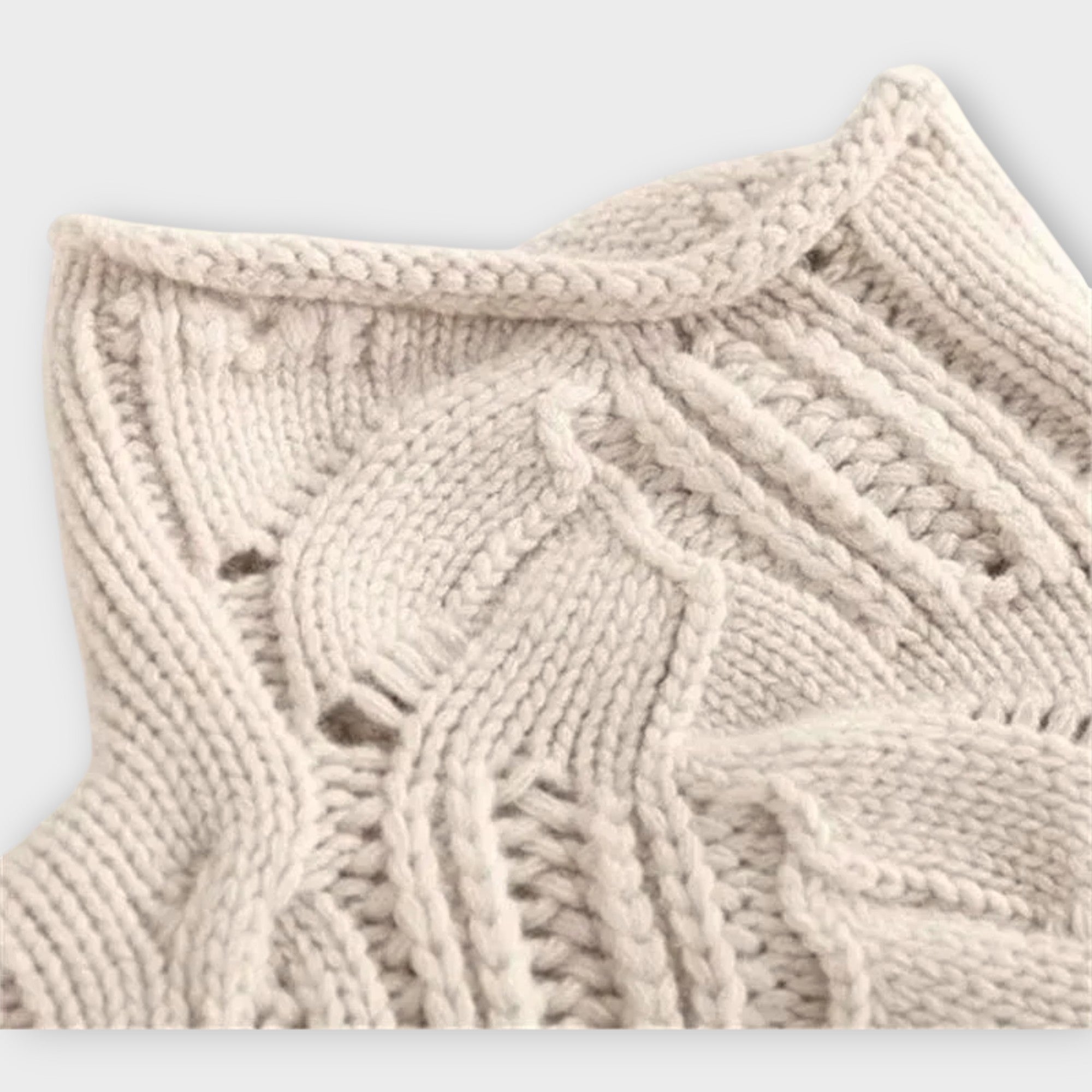 Ksenia Cashmere Turtleneck with Braided Pattern