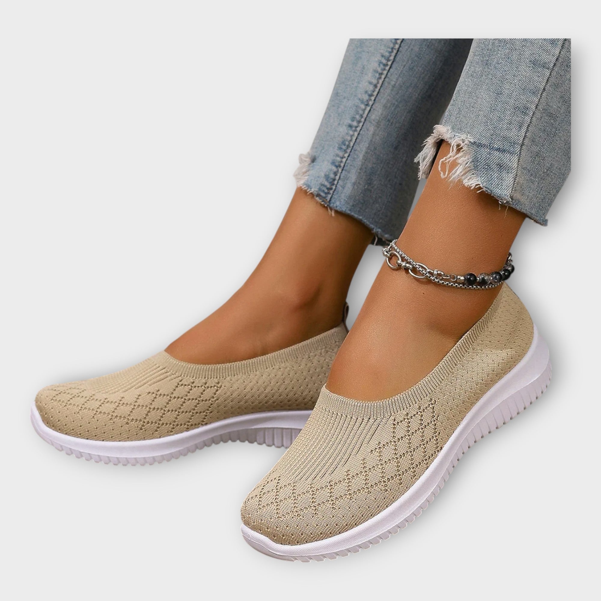 Knitted Ballerinas with Non-Slip Sole