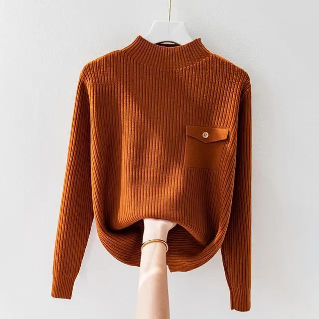 Elegant knitted high-neck sweater