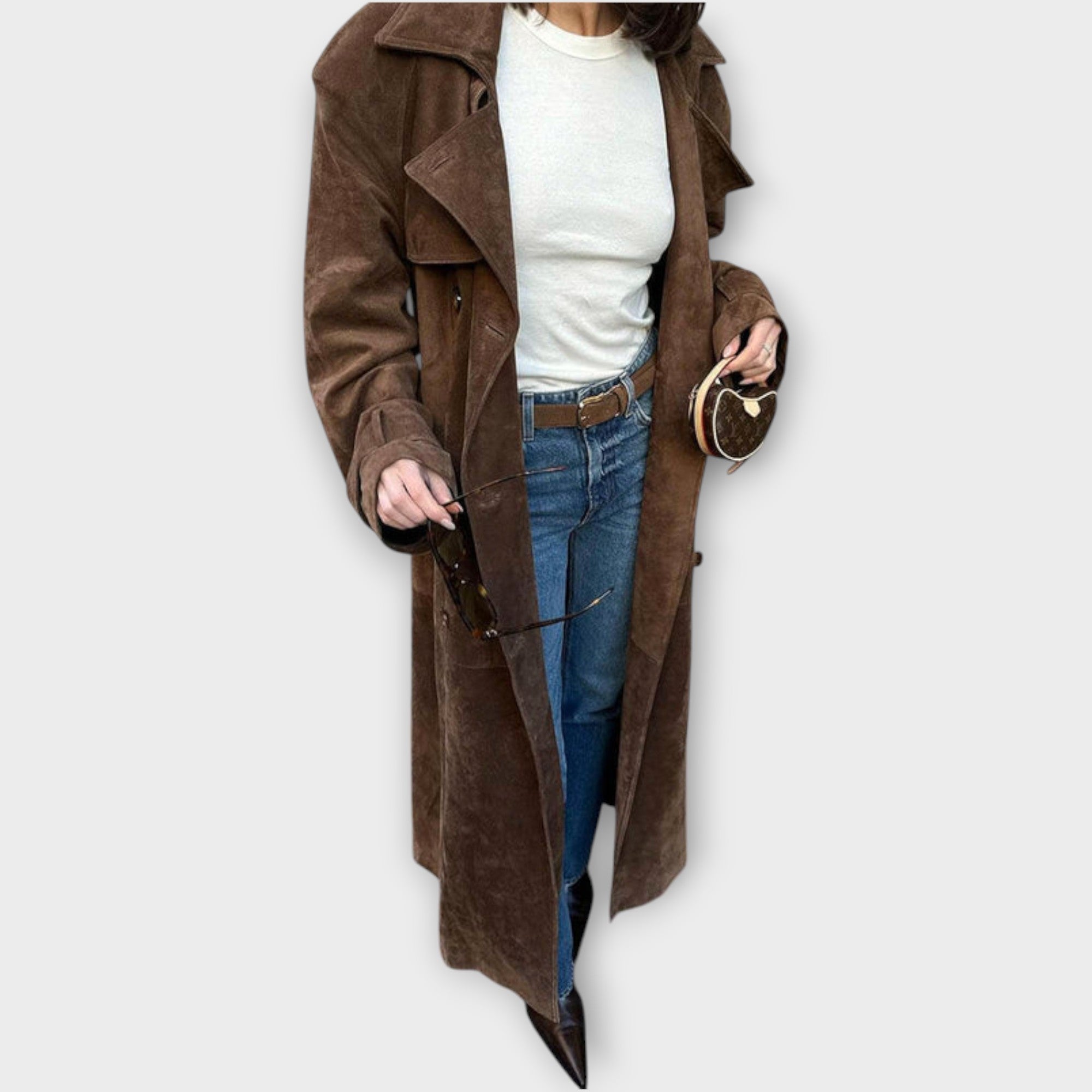 Couture Suede Trench Coat