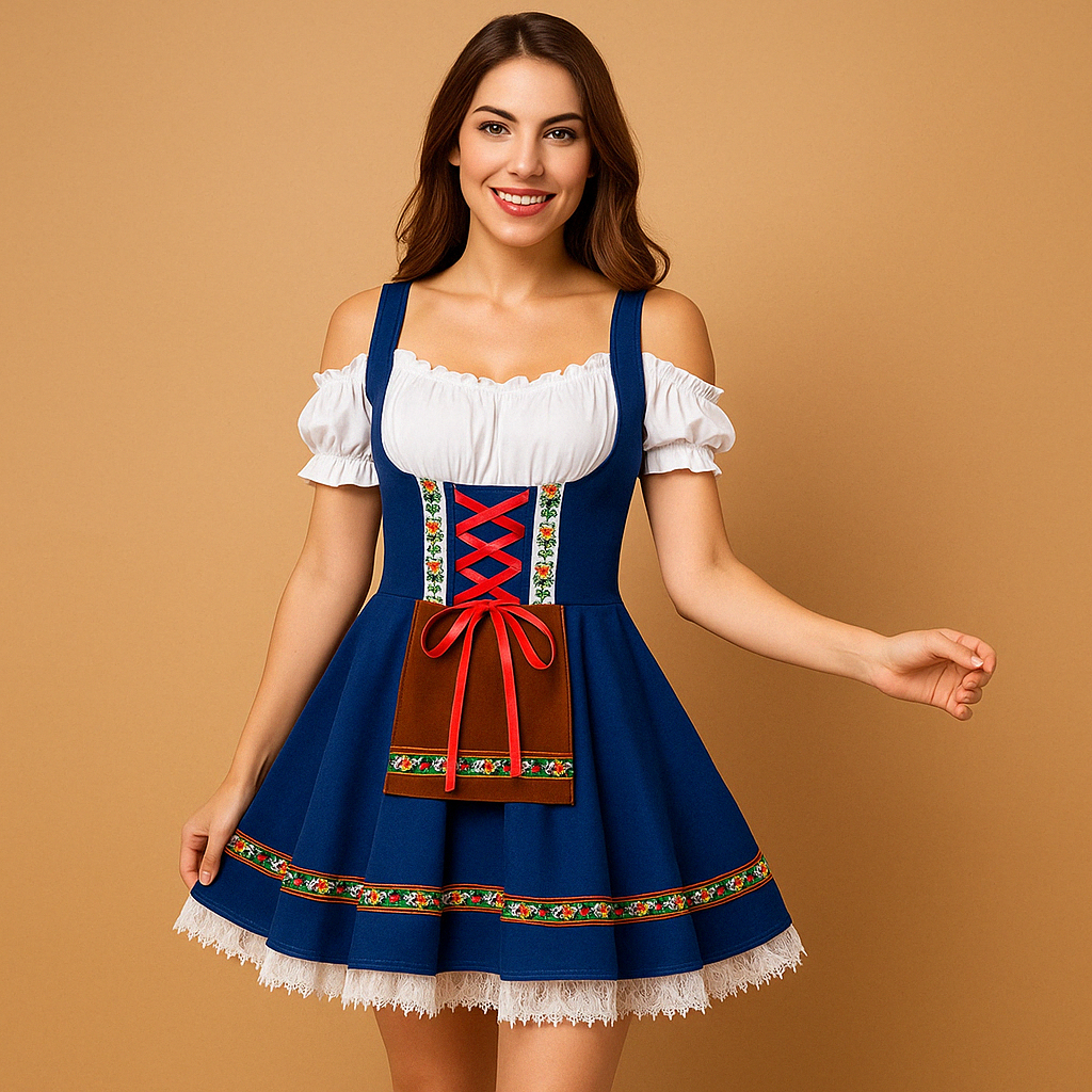 Traditionele Oktoberfest jurk voor dames met flatterende pasvorm en authentieke details, ideaal voor feesten en evenementen.