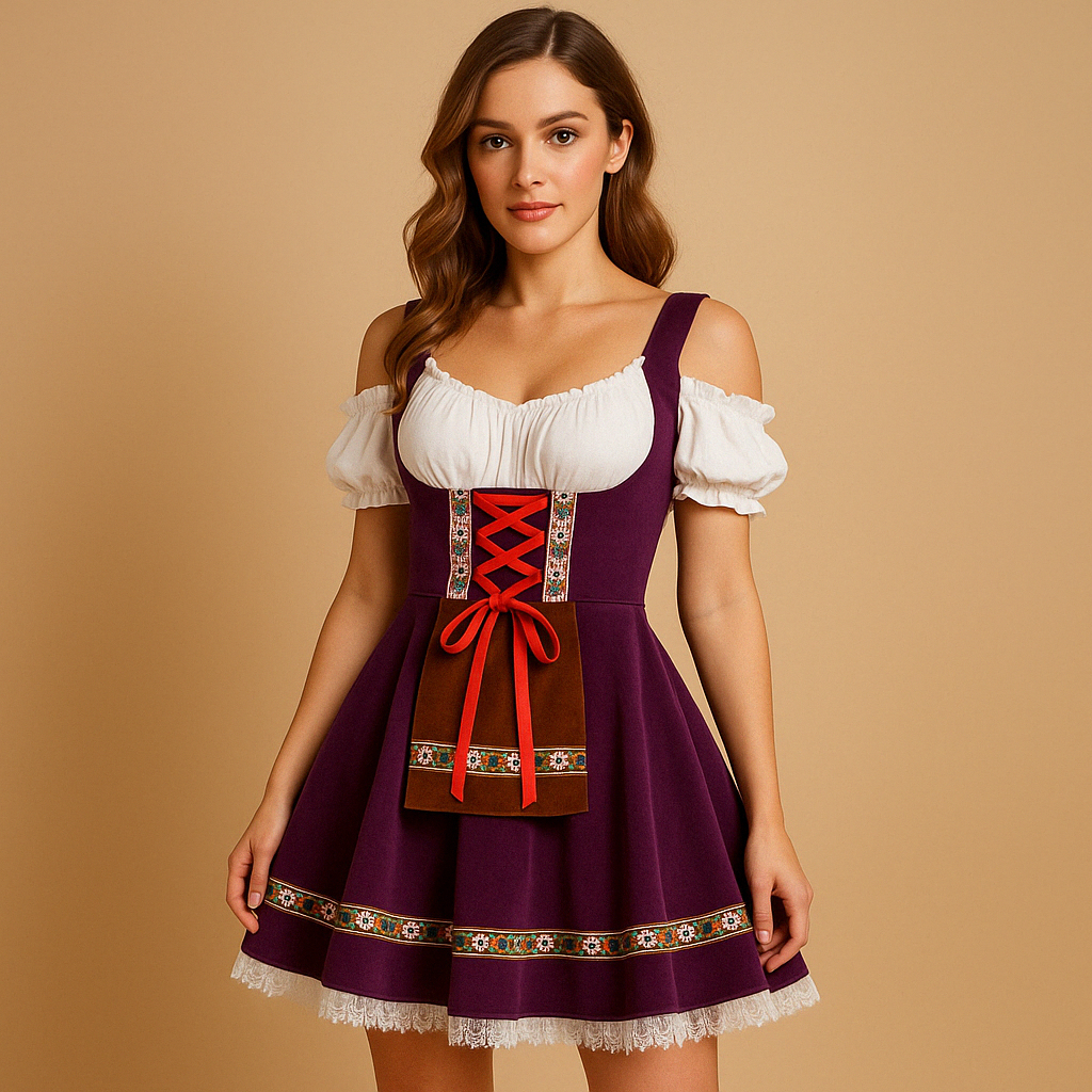 Traditionele Oktoberfest jurk voor dames met flatterende pasvorm en authentieke details, ideaal voor feesten en evenementen.