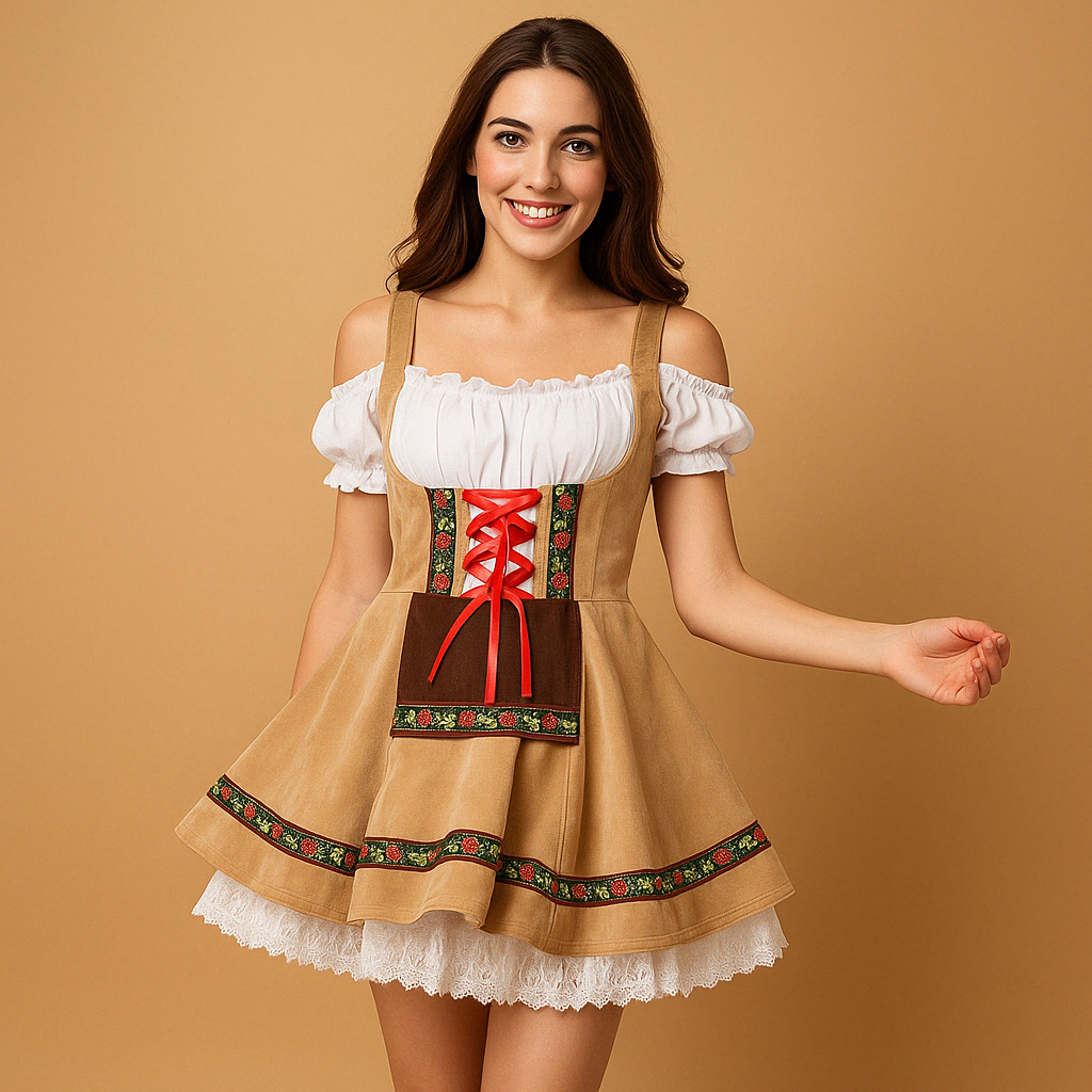 Traditionele Oktoberfest jurk voor dames met flatterende pasvorm en authentieke details, ideaal voor feesten en evenementen.
