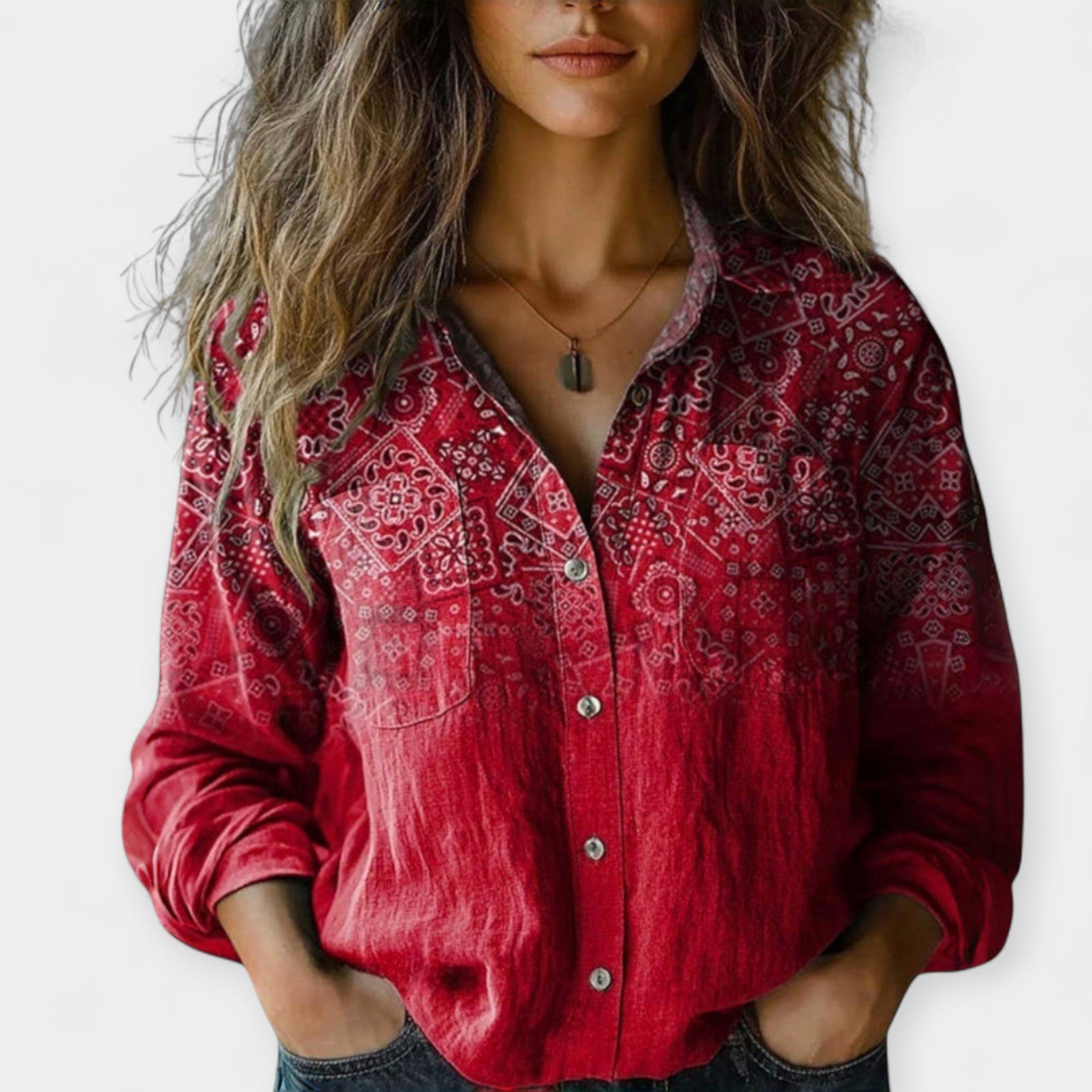 Vintage Printed Blouse