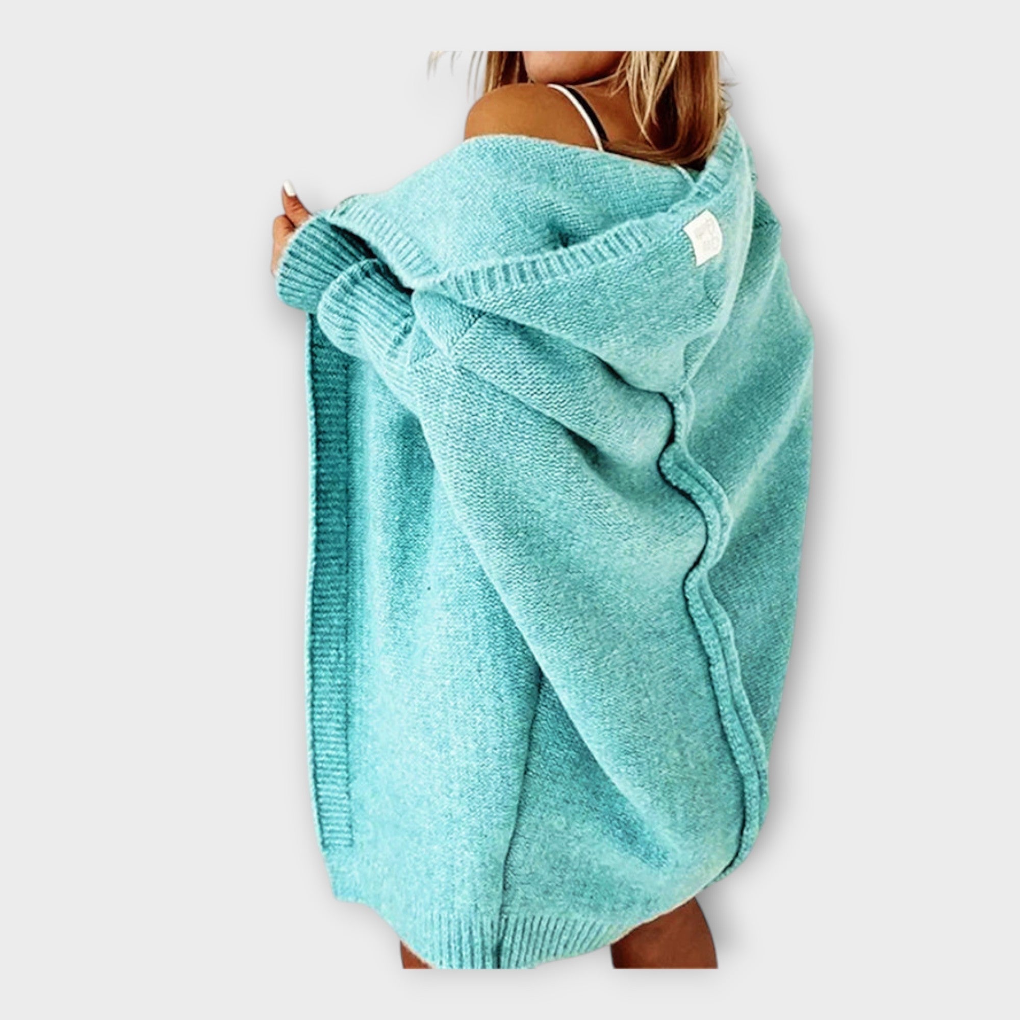 Knitted hooded cardigan