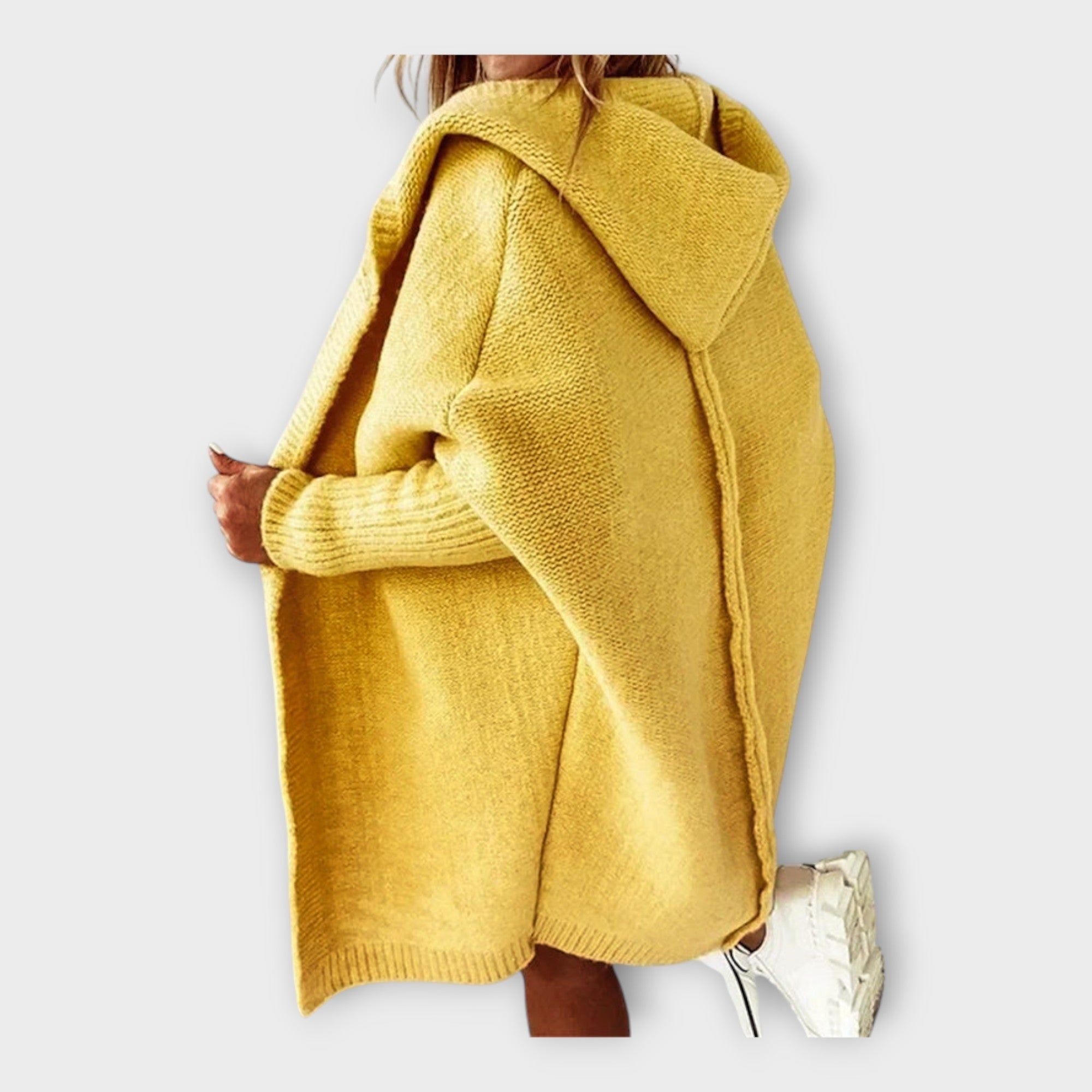 Knitted hooded cardigan