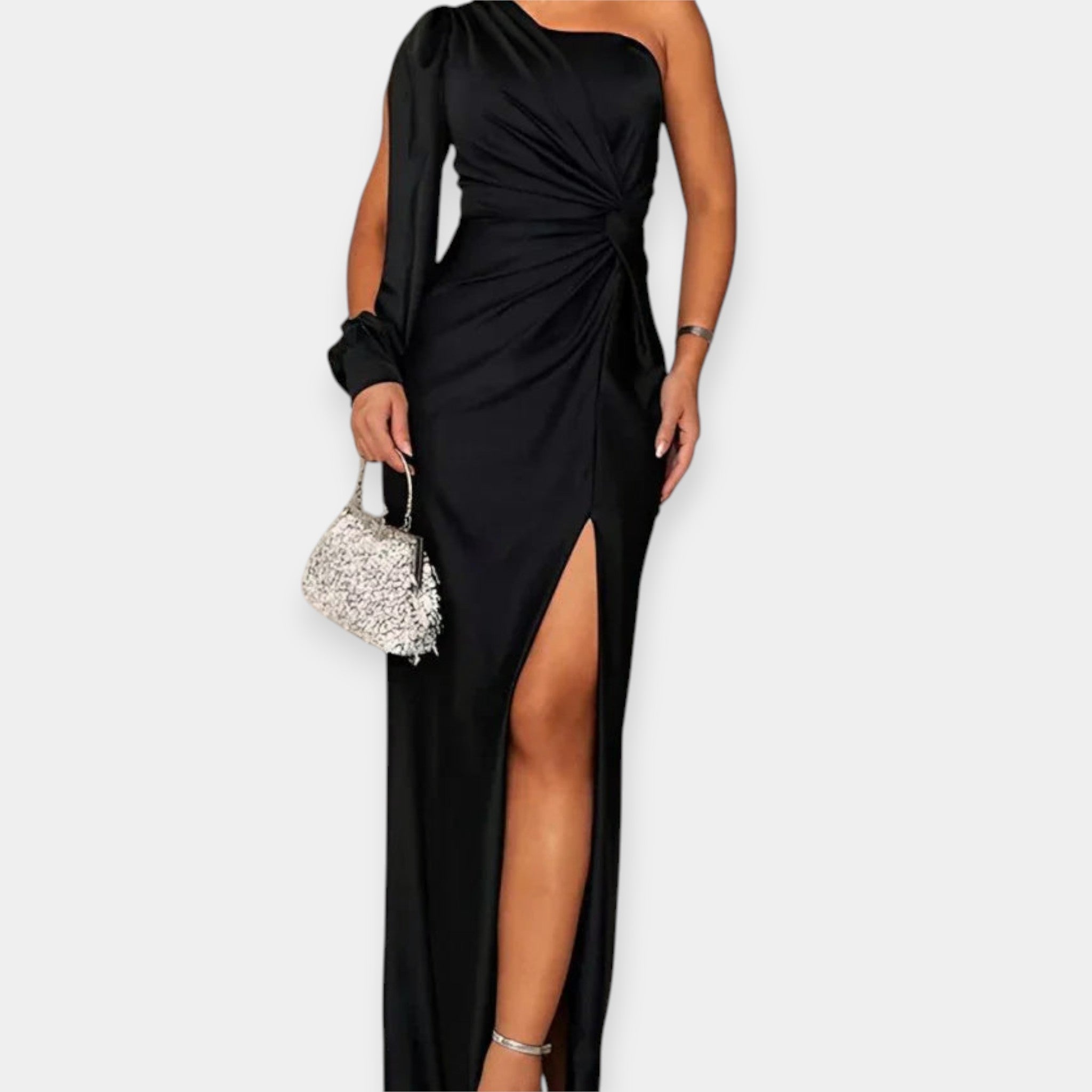 Maxi Dress with One Shoulder and Split