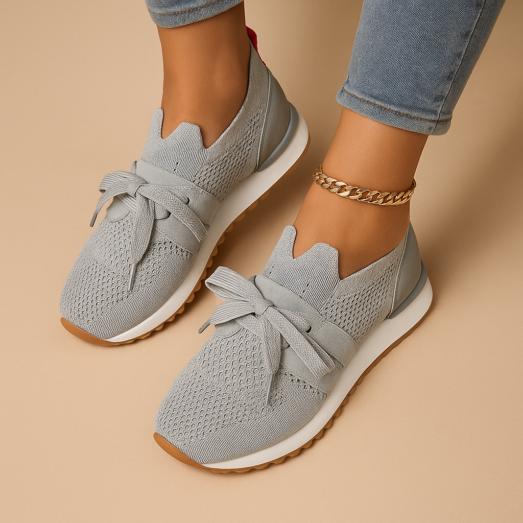 Casual sneakers voor dames met vetersluiting, ademend materiaal en zachte binnenzool, perfect voor dagelijks gebruik en comfort tijdens het lopen.