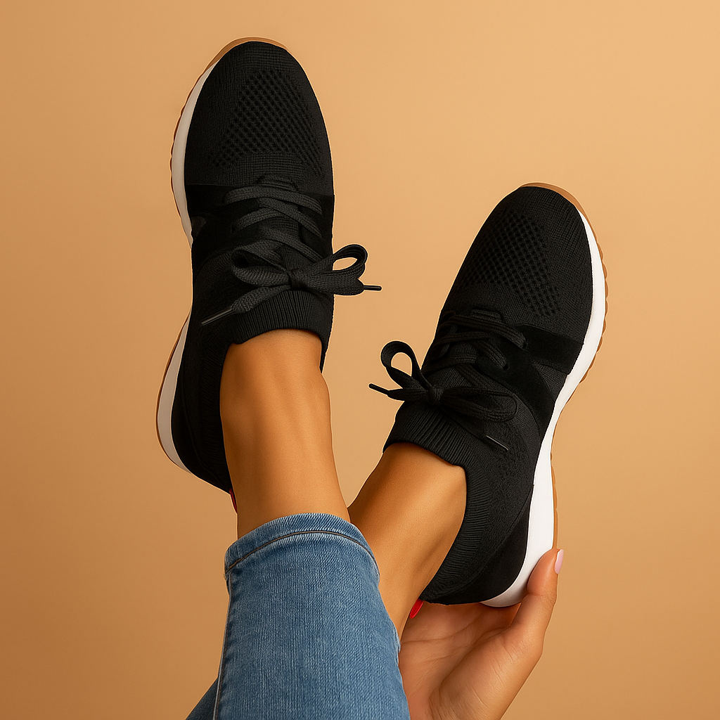 Casual sneakers voor dames met vetersluiting, ademend materiaal en zachte binnenzool, perfect voor dagelijks gebruik en comfort tijdens het lopen.