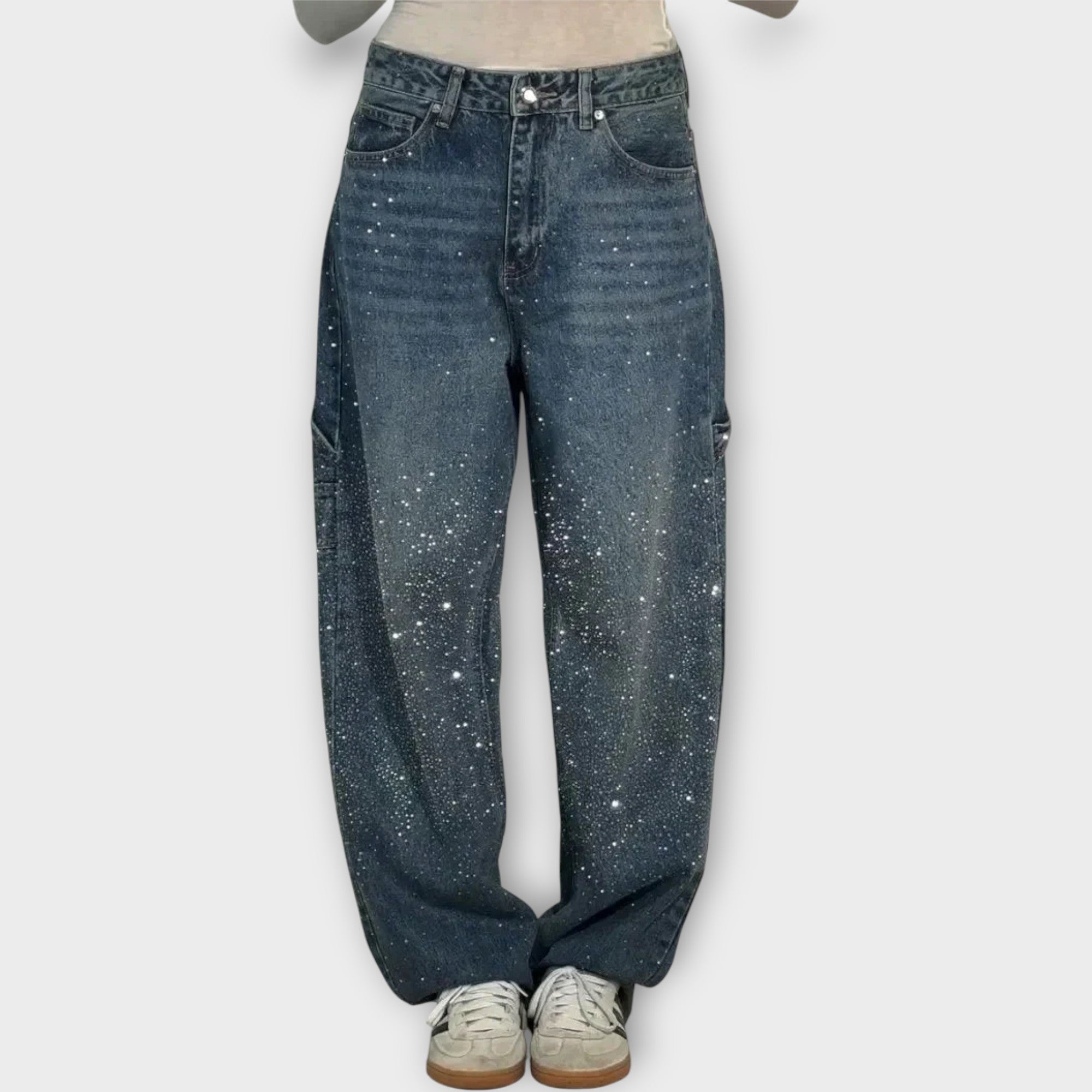 Splatter-Effect Relaxed Fit Jeans