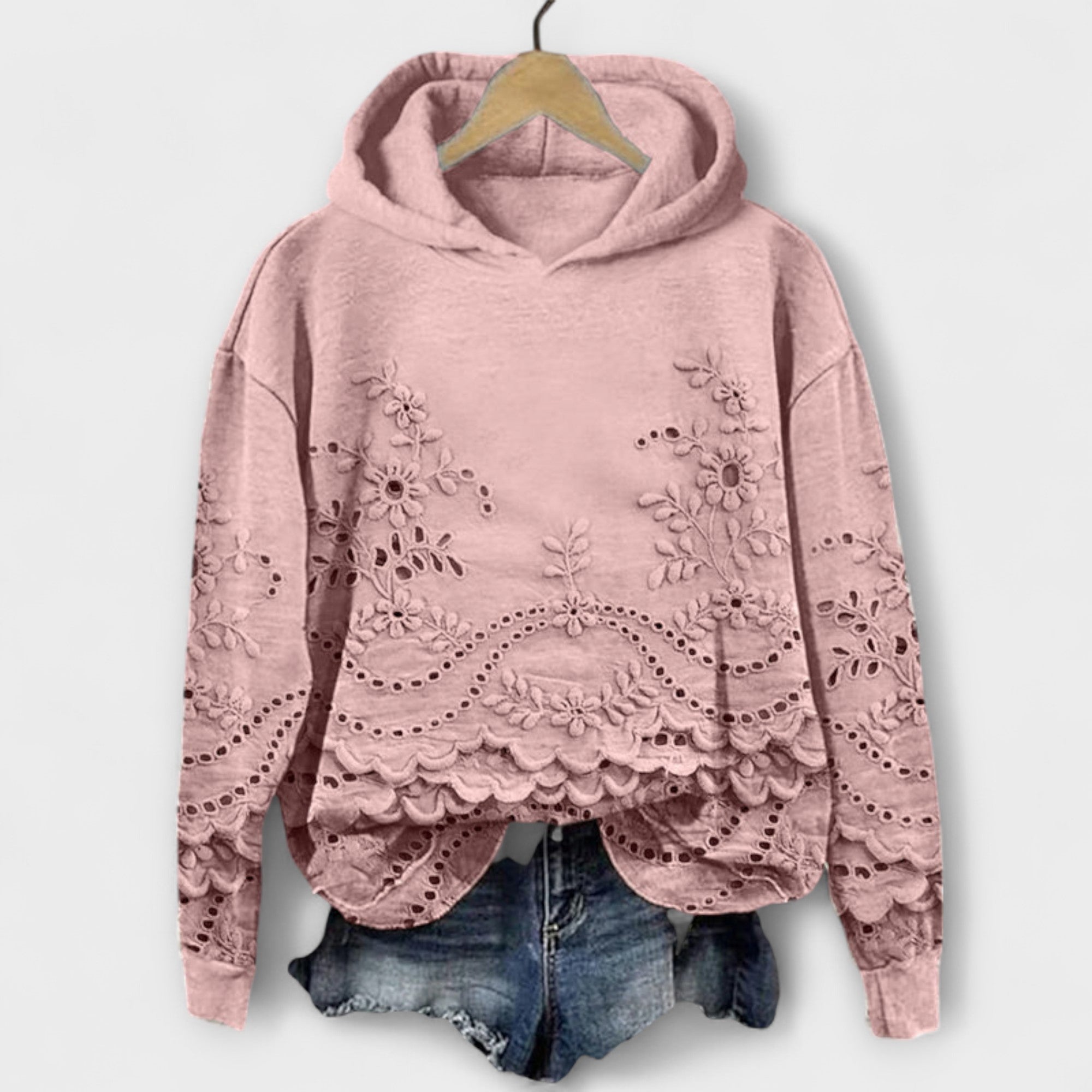 Grace – Vintage Hoodie with Floral Design