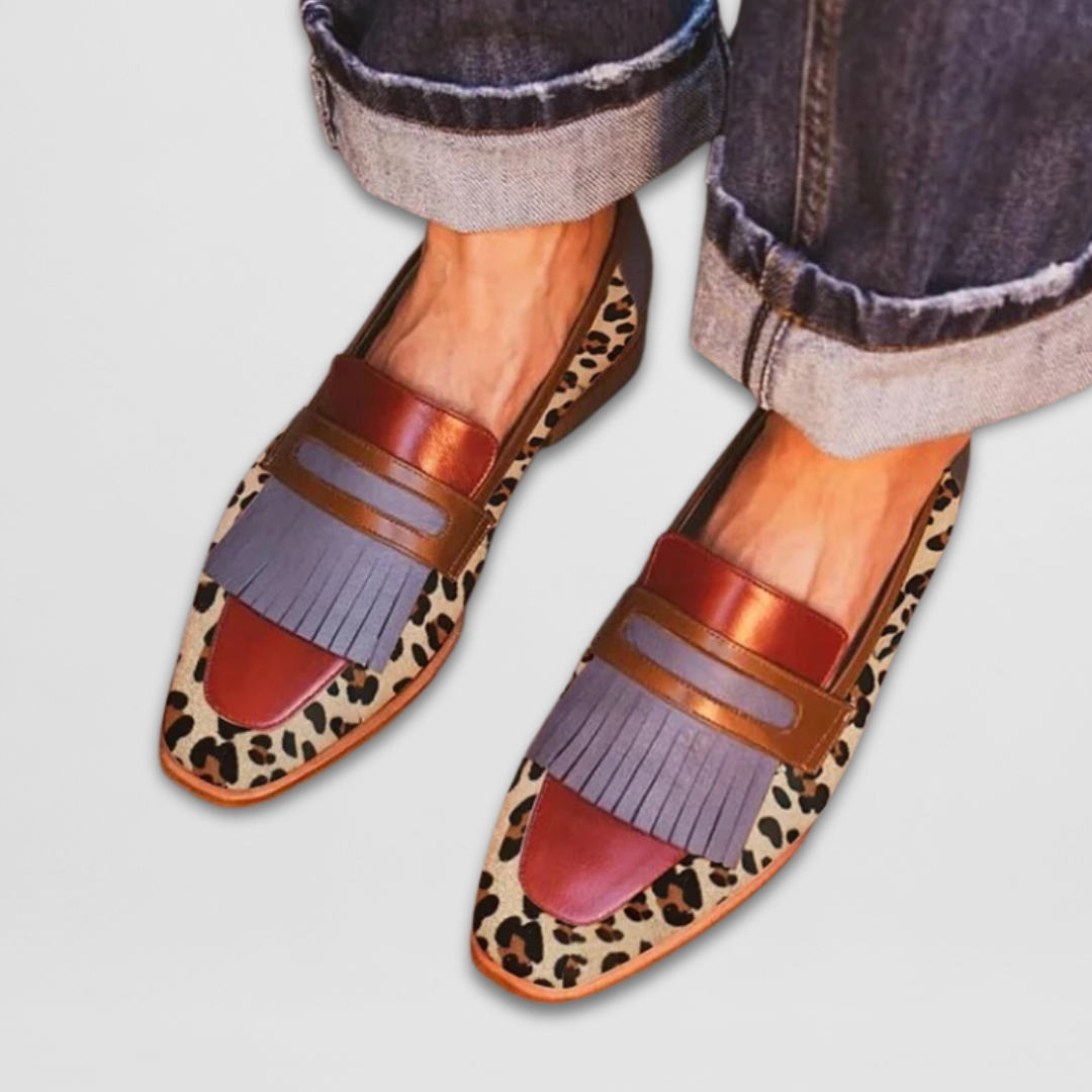 Statement Pattern Loafers with Fringe Detailing