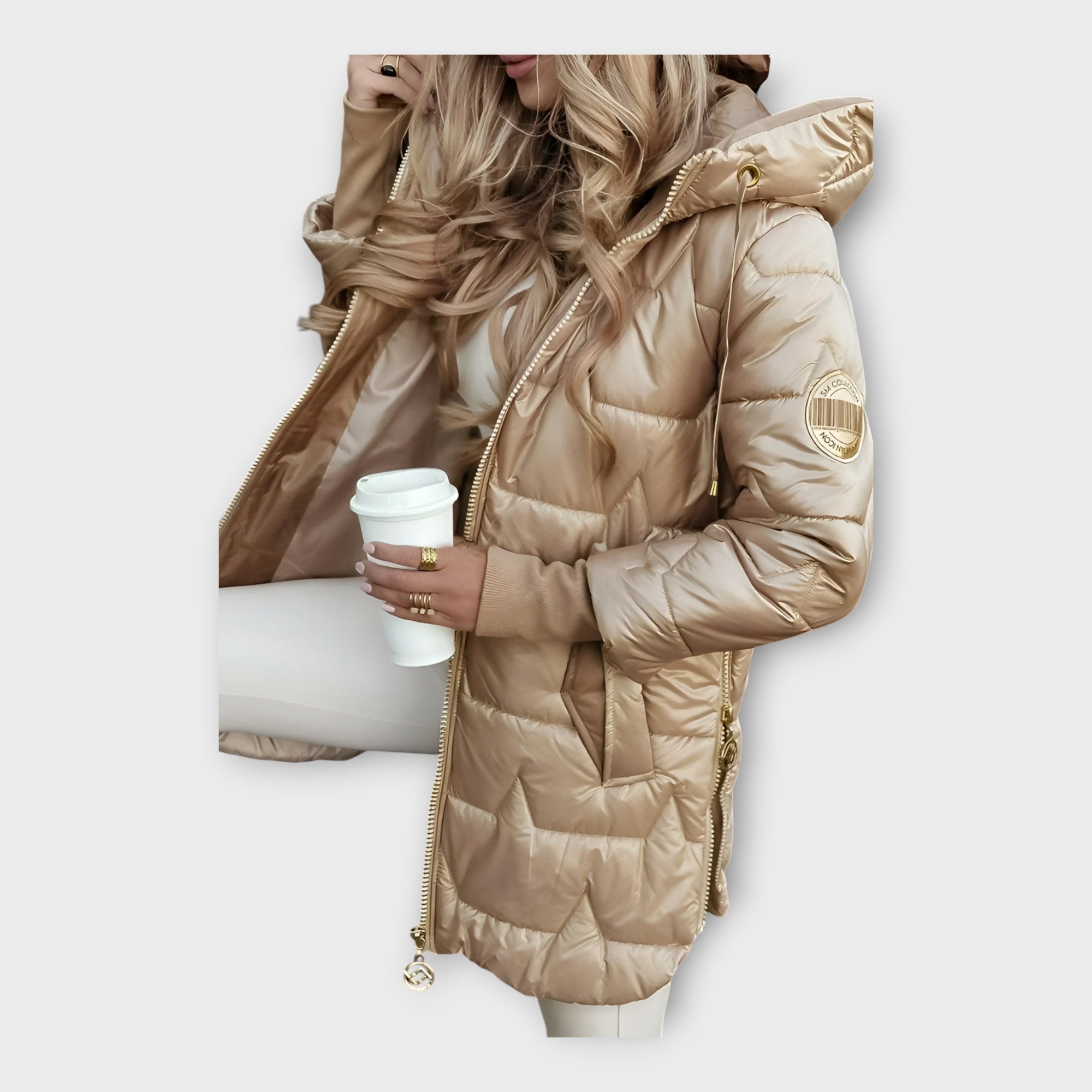 Hooded down jacket
