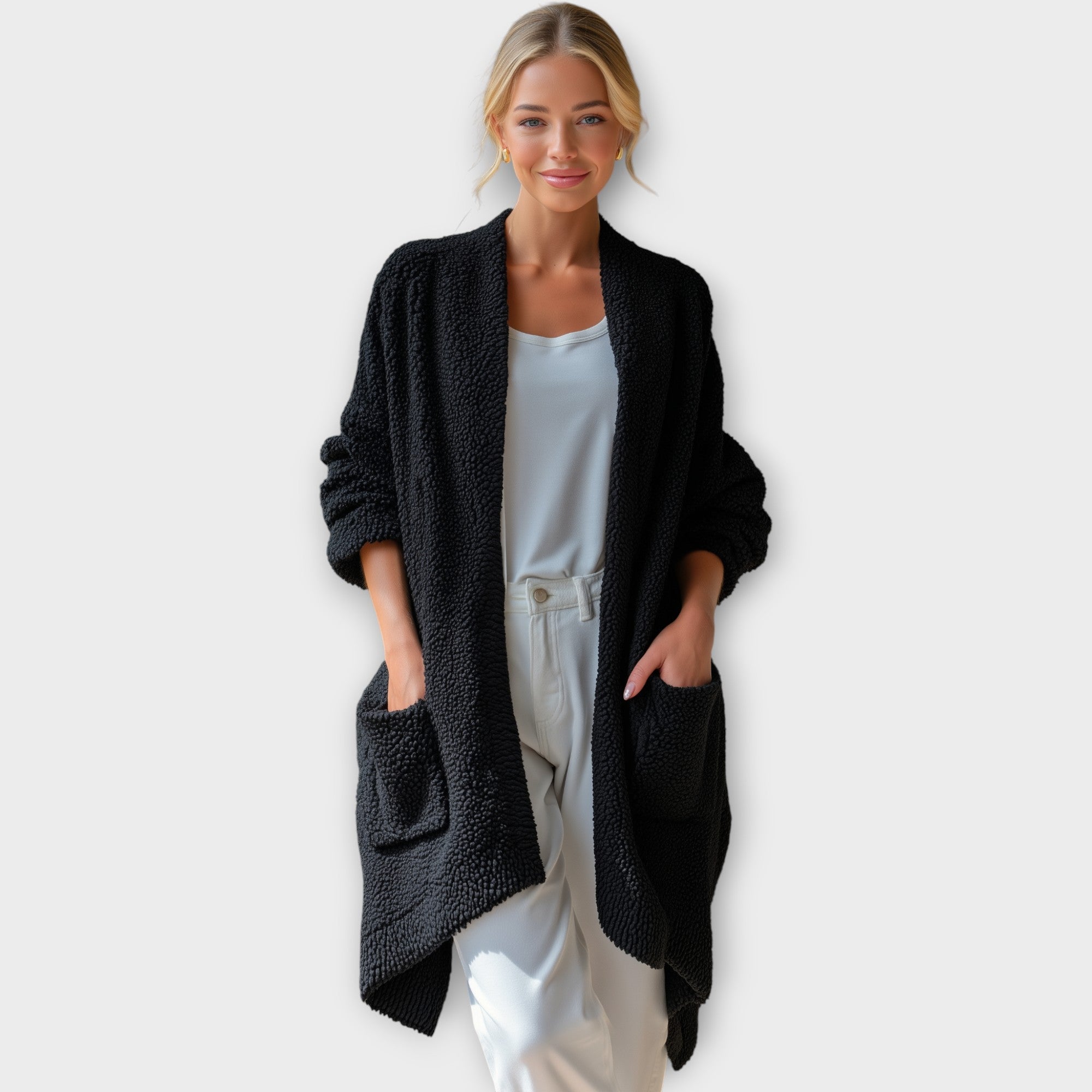 Cozy Open-Front Relaxed Cardigan