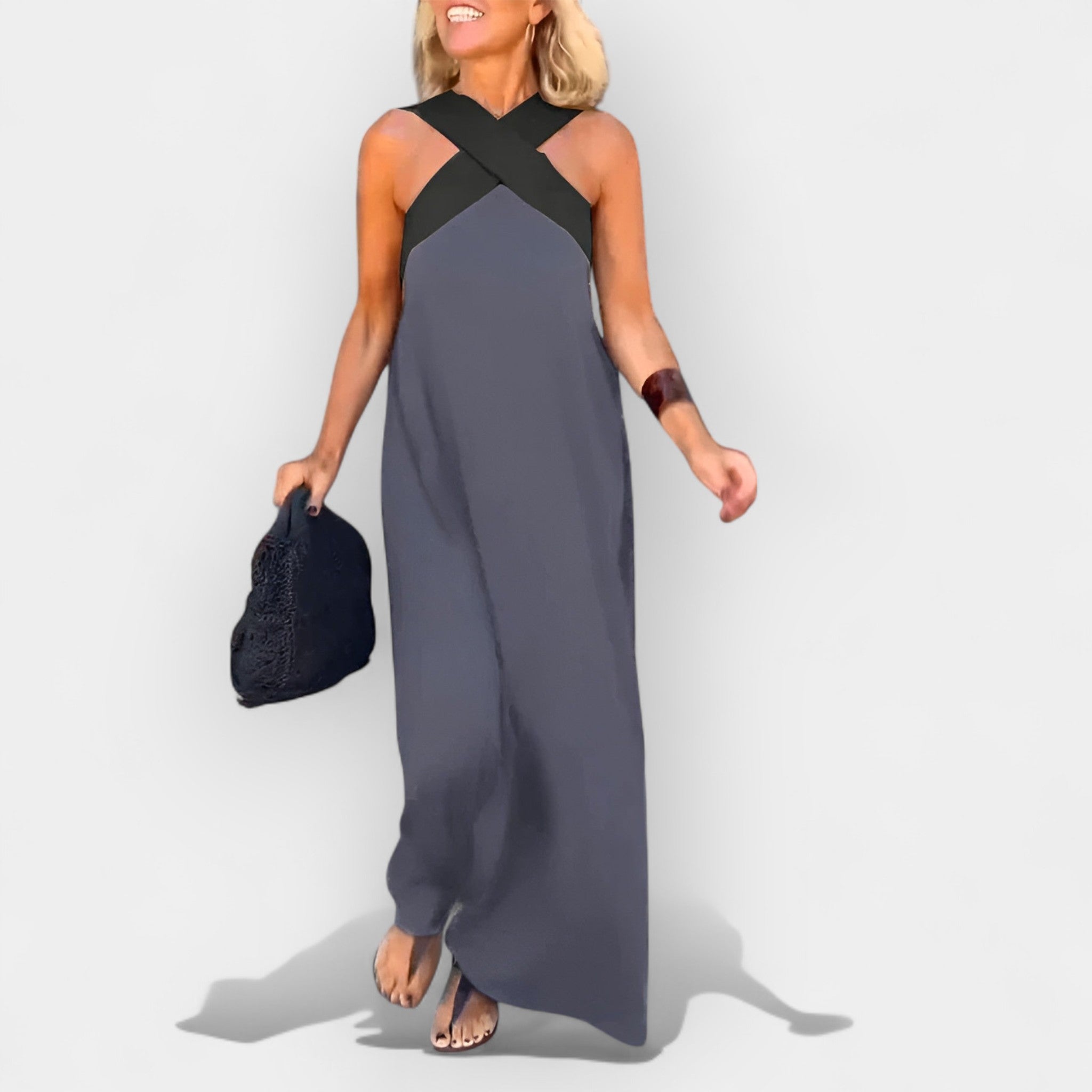 Airy Dress with Wrap Neckline