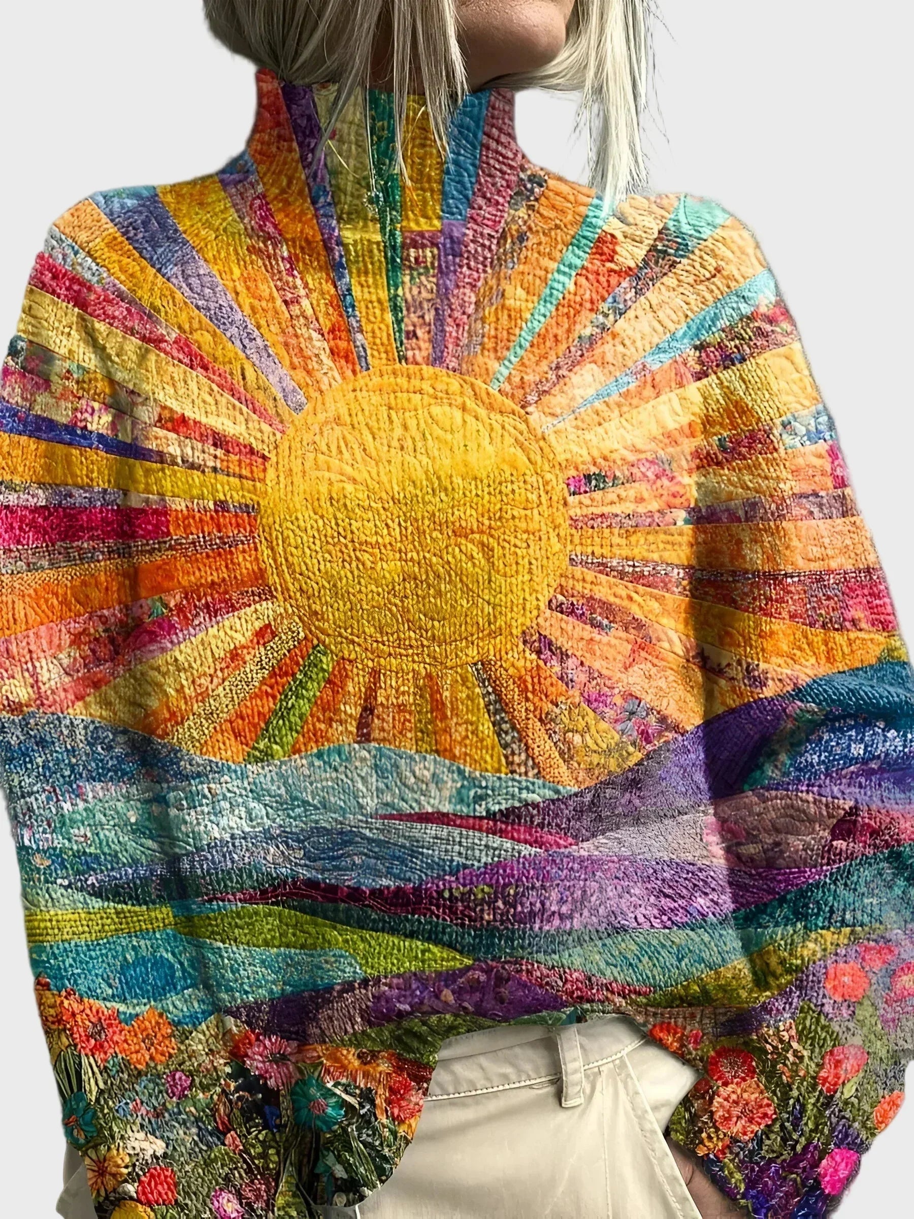 Knitted Roll Neck with Unique Design