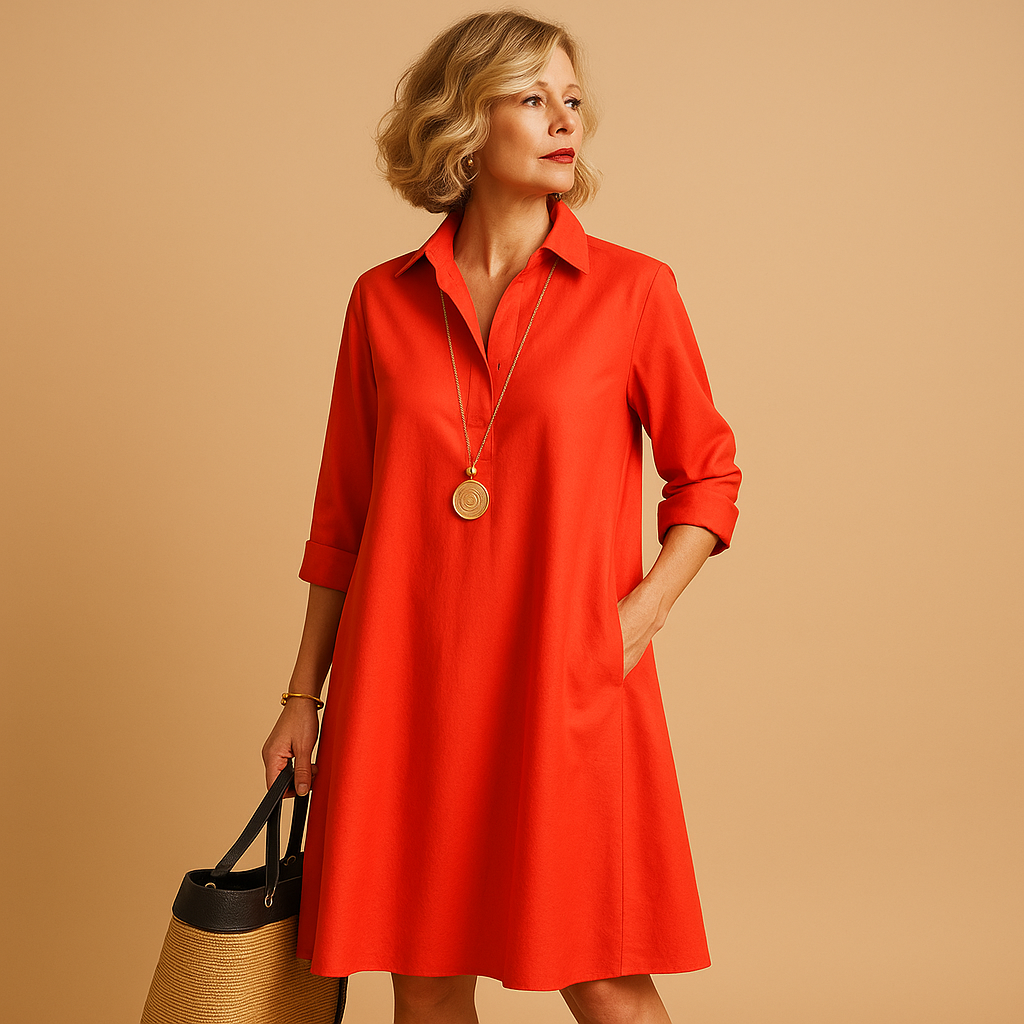 Polo-jurk voor dames met stretch, ademend materiaal en klassieke kraag, ideaal voor dagelijks gebruik of smart-casual outfits.