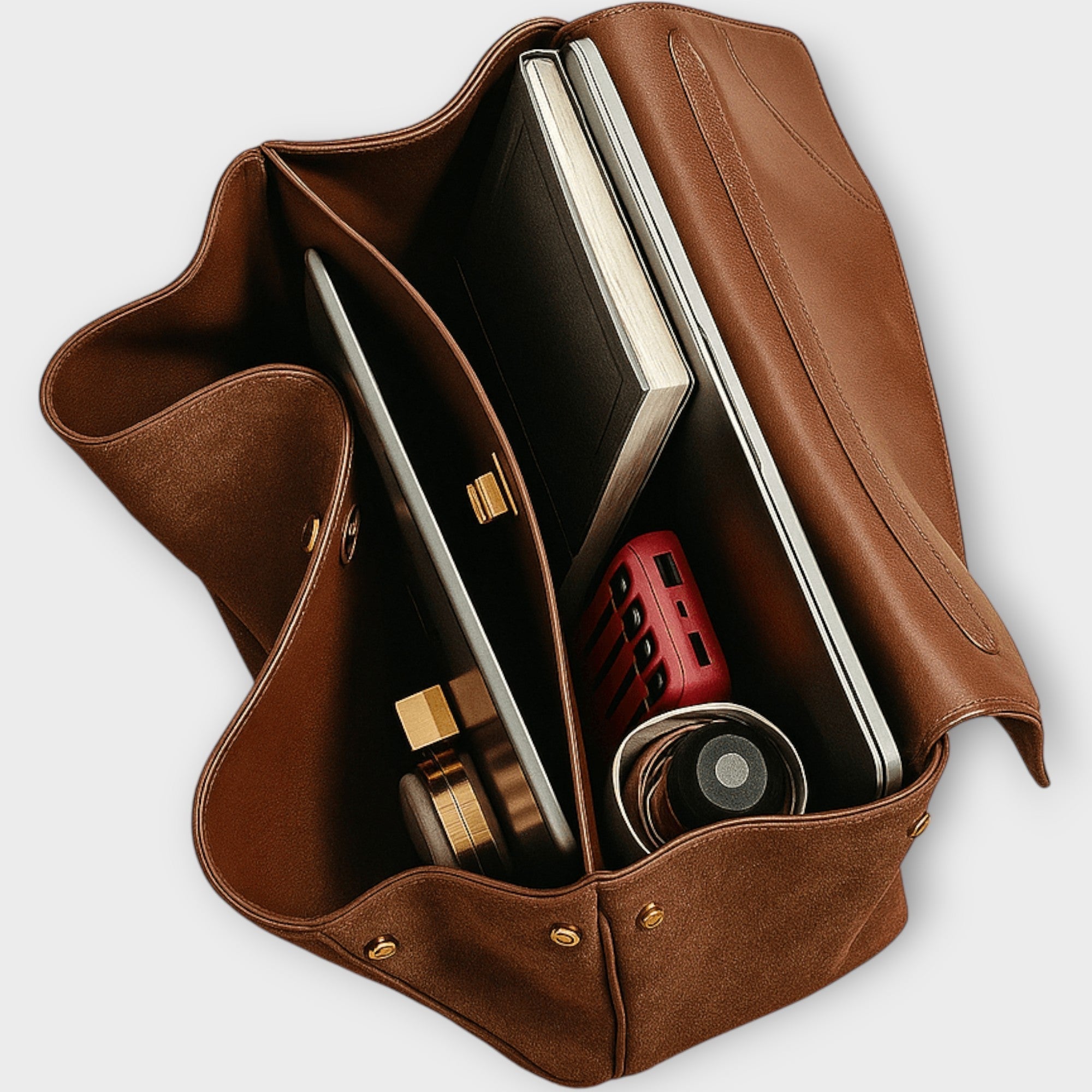 Genuine Suede Shoulder Bag with Full Grain Leather Lining