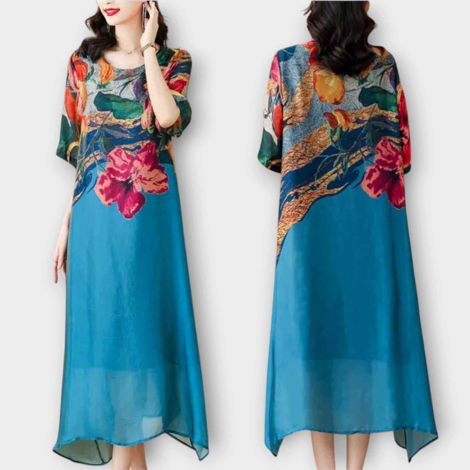 Elegant Floral Print Maxi Dress