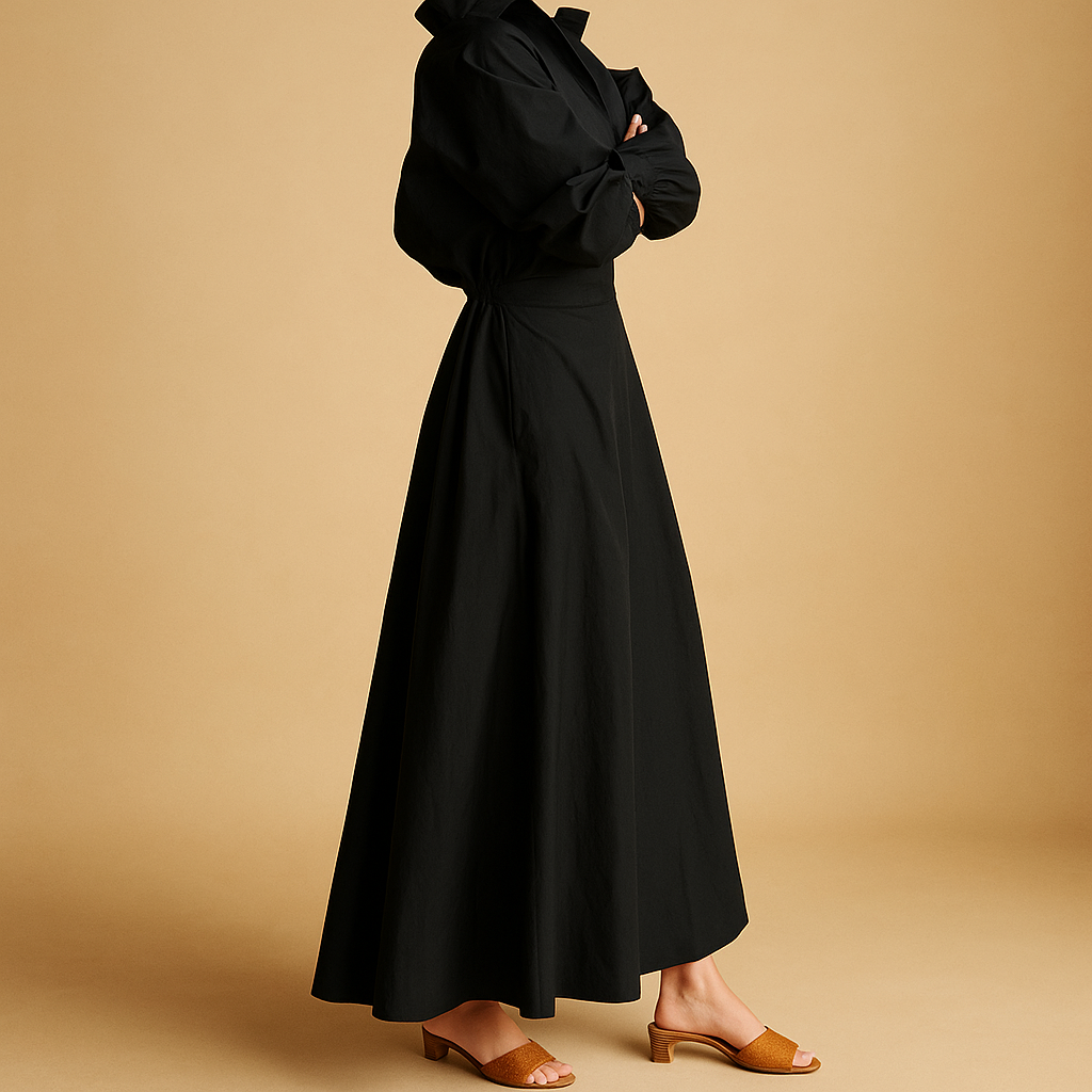 Vintage geïnspireerde A-lijn damesjurk met flatterende taille en lichtgewicht stof, perfect voor bruiloften en casual gelegenheden.