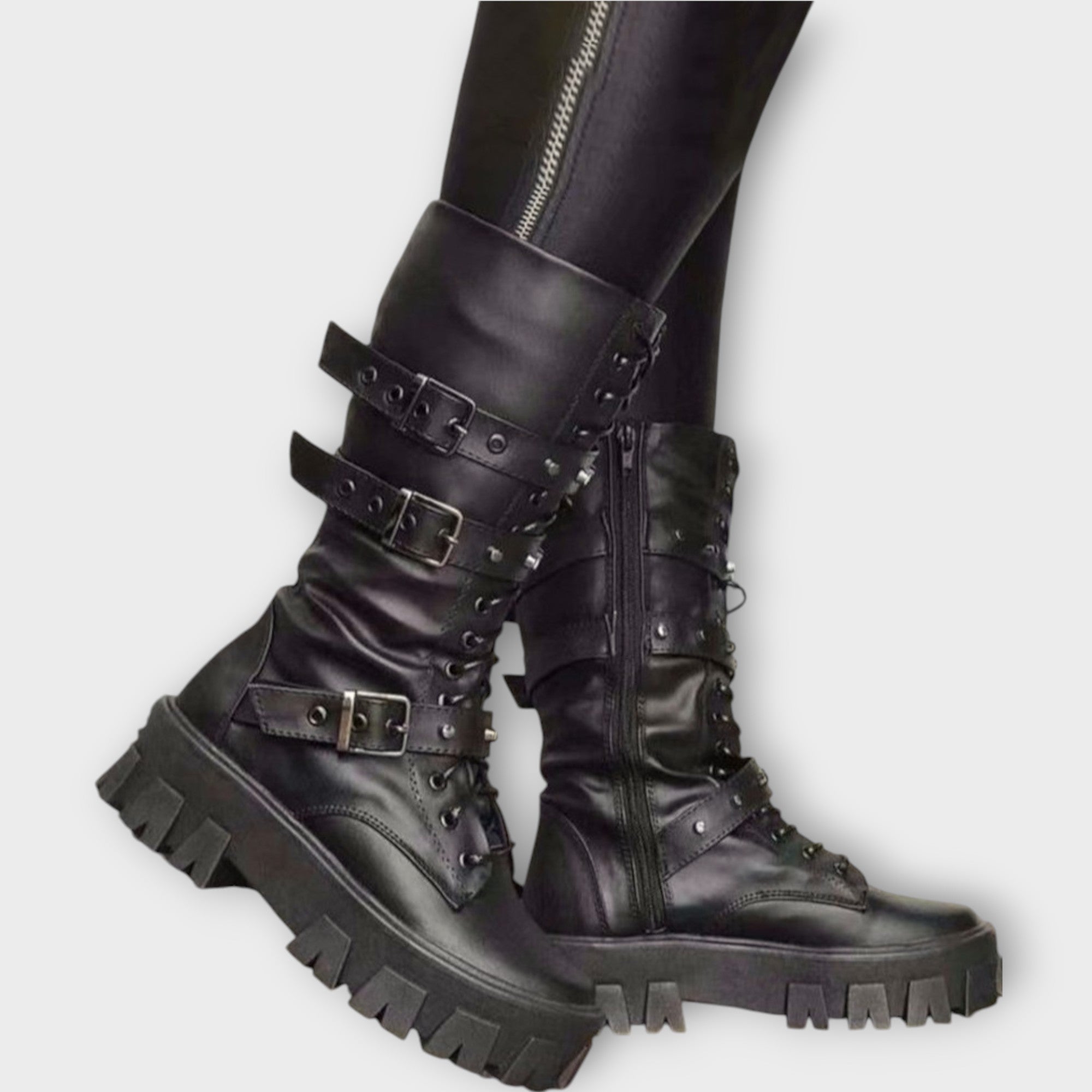 Rogue Edge Buckle Combat Boots
